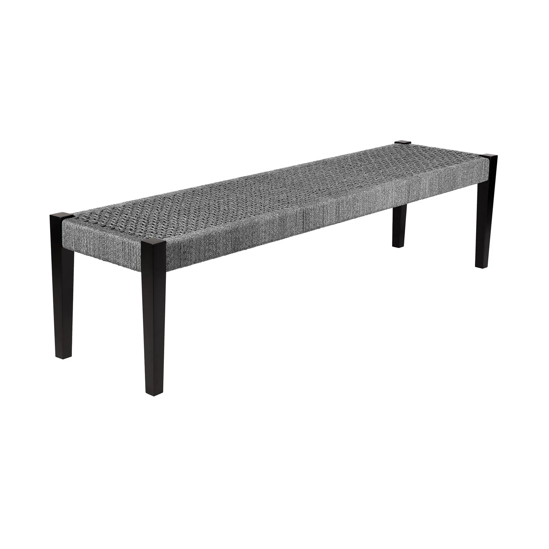 Frinton Ditas and Rhett 6 Piece Outdoor Dining Set with Dark Eucalyptus Wood and Gray Rope and Cushions - Image 6