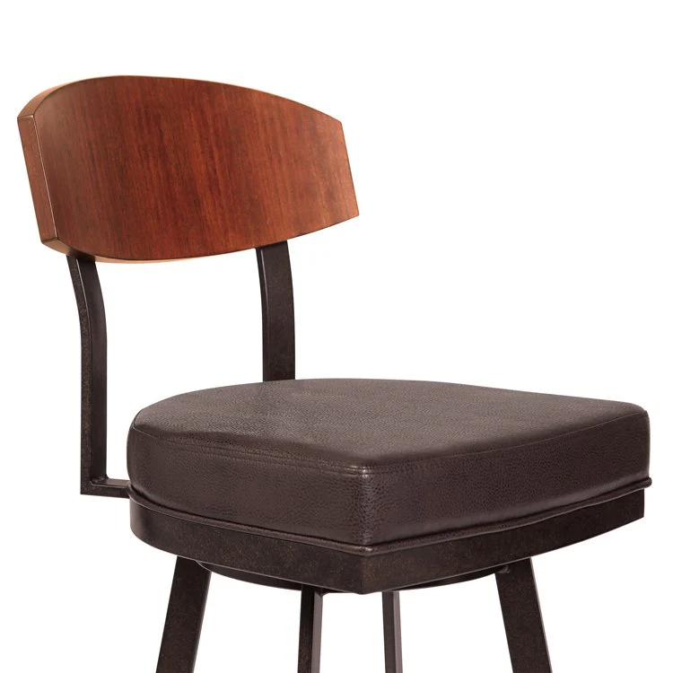 Frisco 26" Counter Height Barstool in Auburn Bay with Brown Faux Leather and Sedona Wood - Image 3