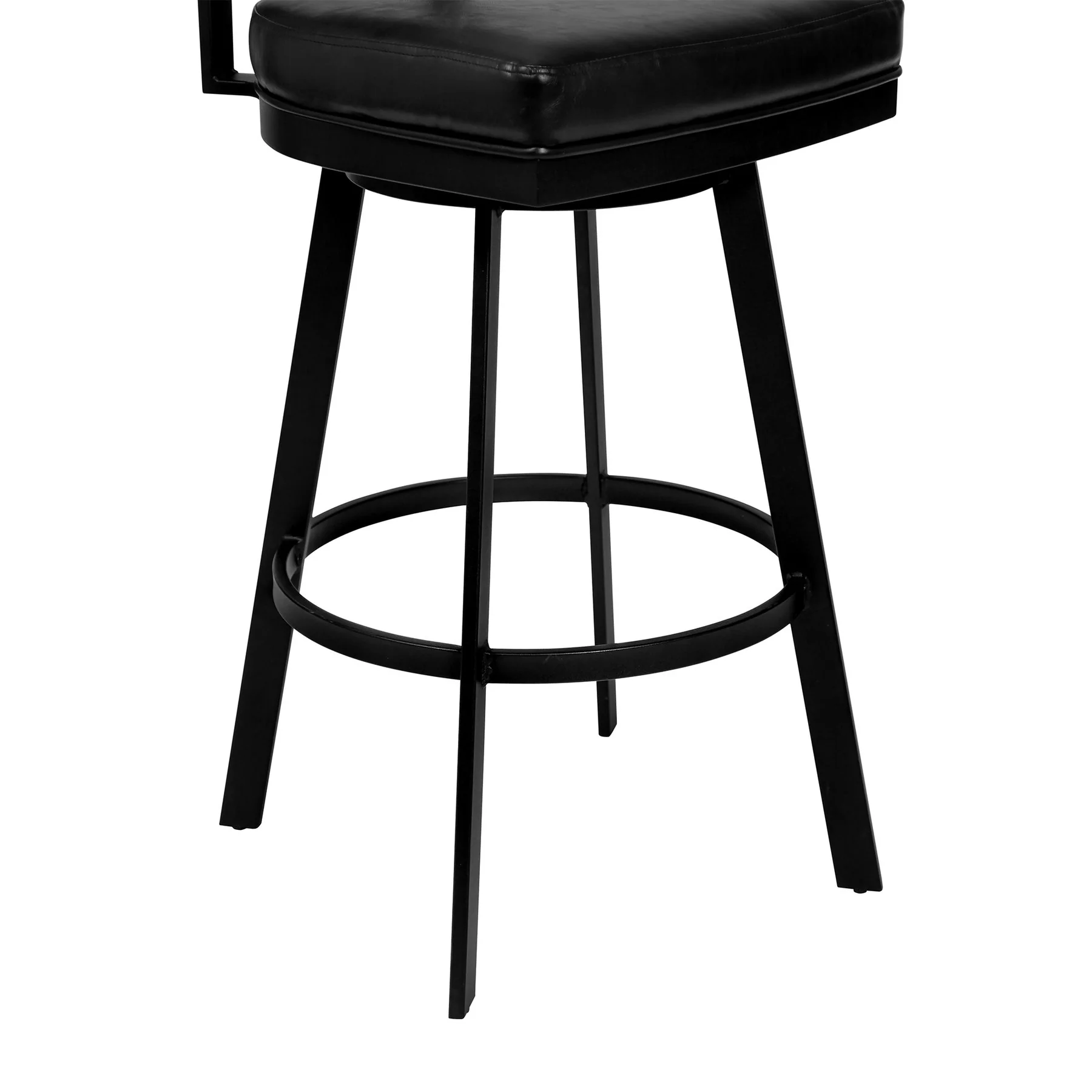 Frisco 26" Counter Height Barstool in Matte Black Finish with Black Faux Leather and Gray Walnut - Image 5