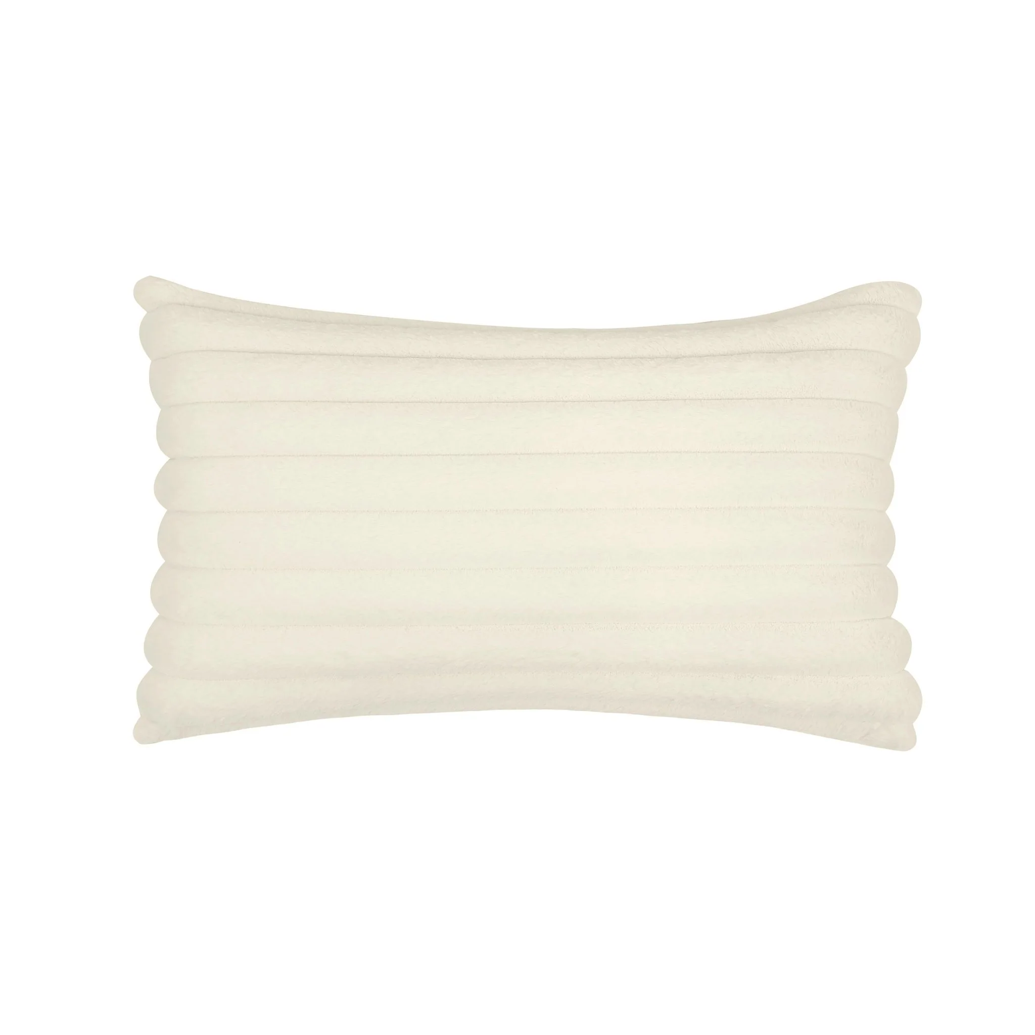 Furry Cream Vegan Fur Rectangular Accent Pillow - COVER - Image 3