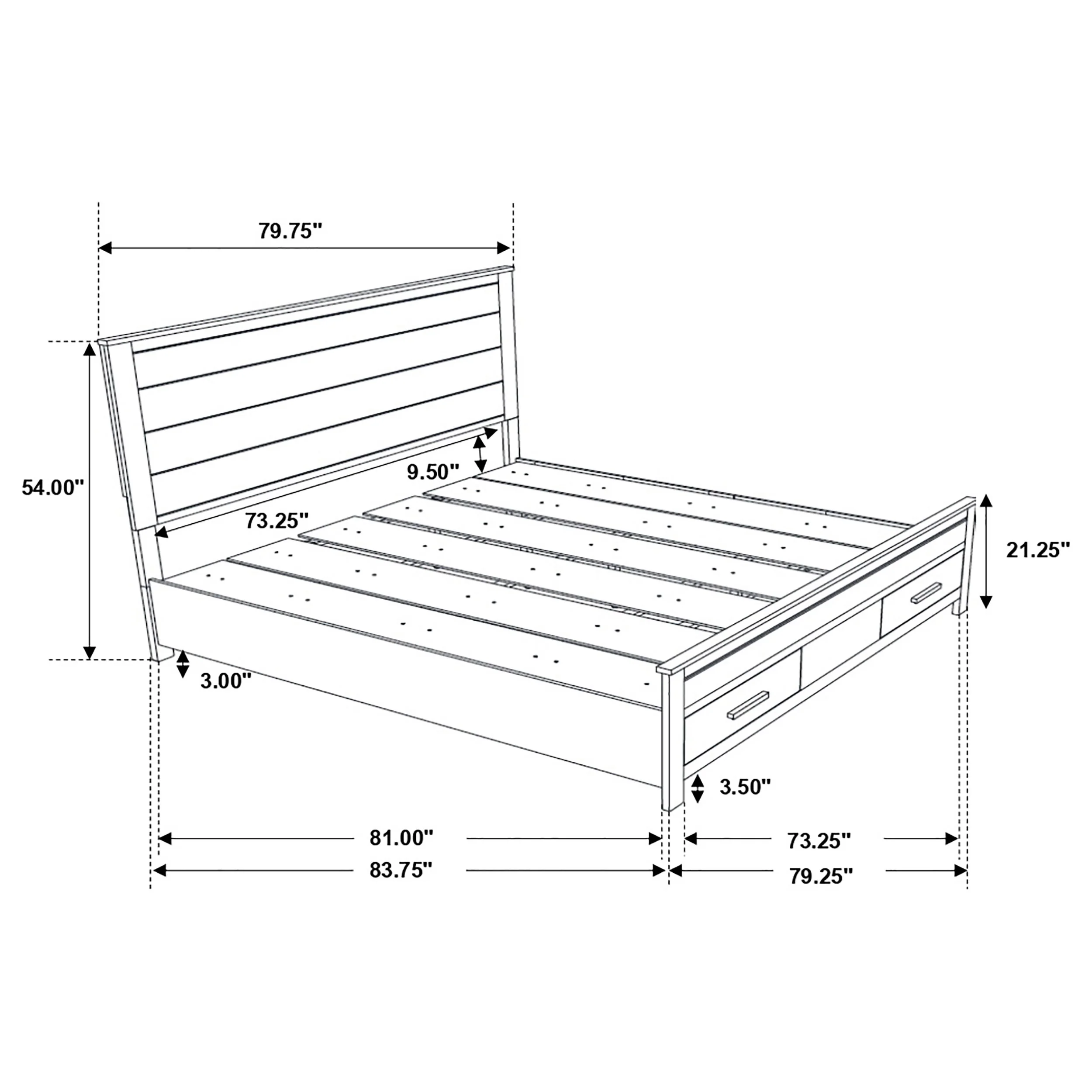 Woodmont Panel Platform Storage Bed - Image 17
