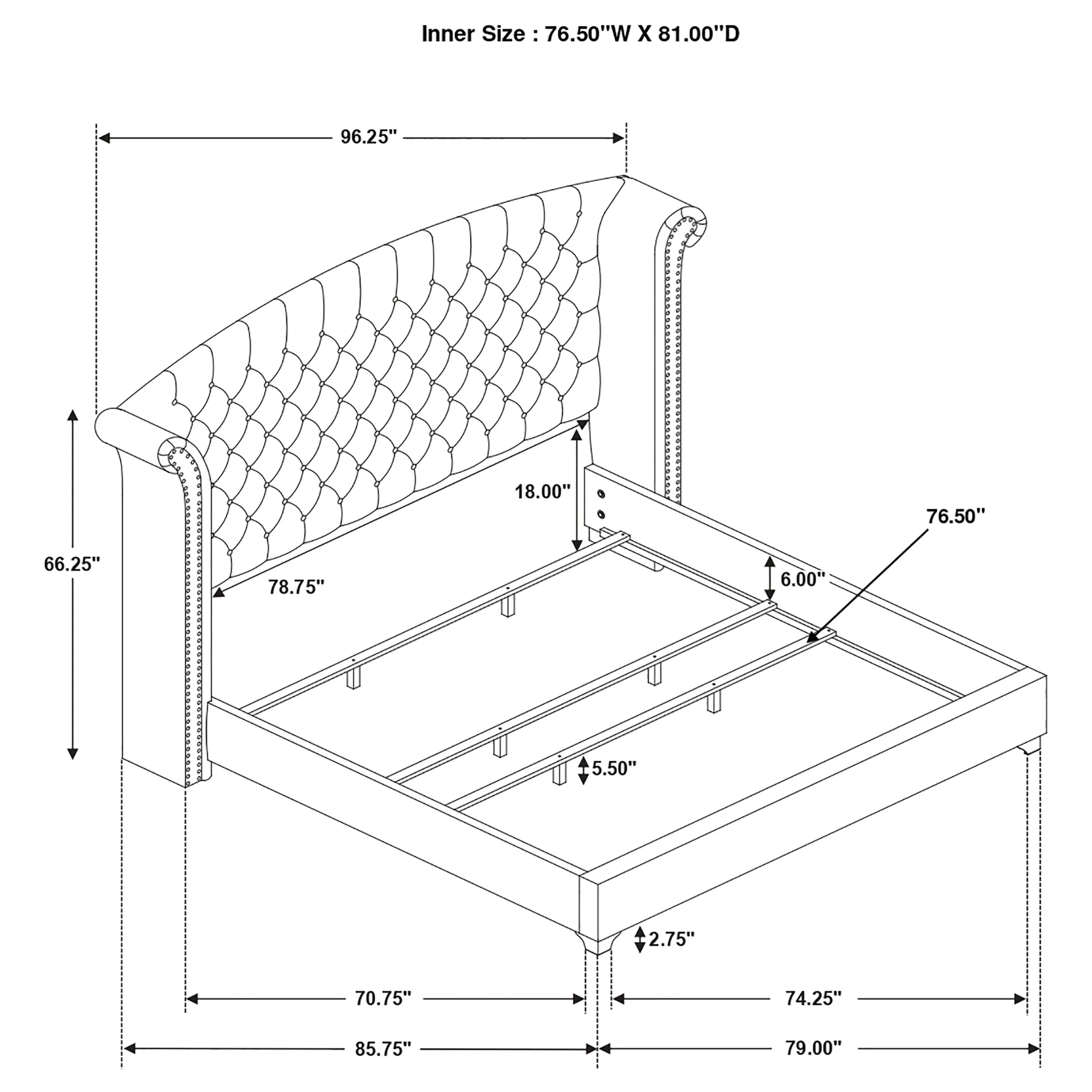 Melody Wingback Bed - Image 11
