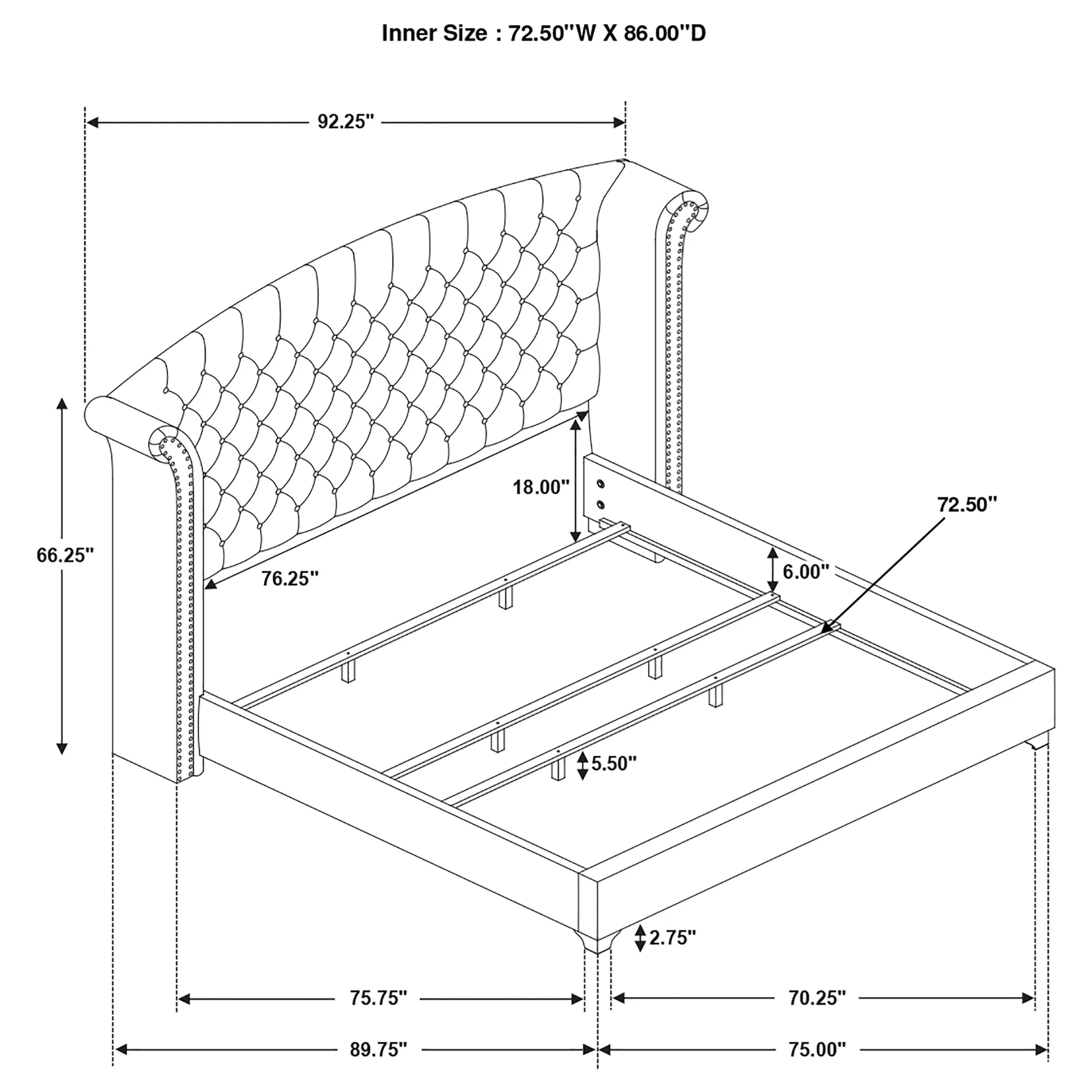 Melody Wingback Bed - Image 17
