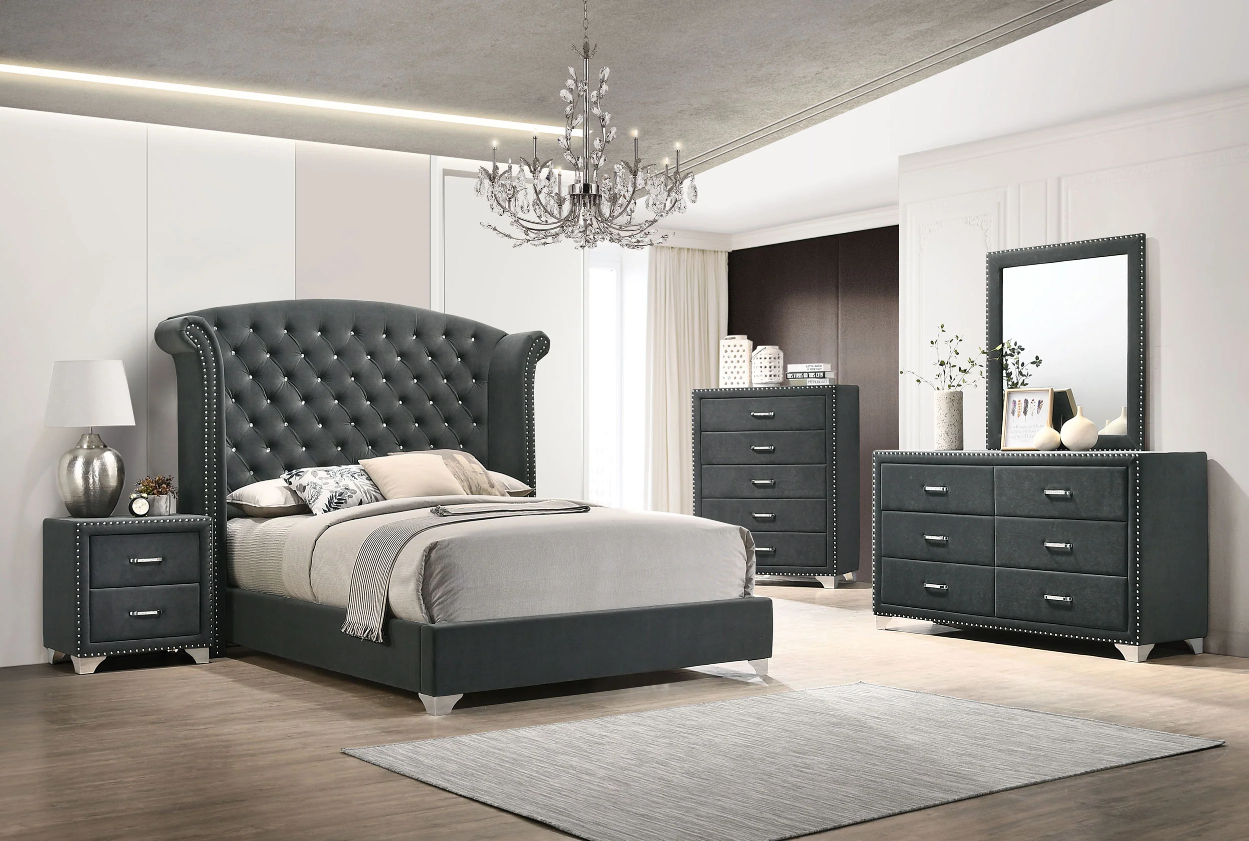 Melody Wingback Bed - Image 18