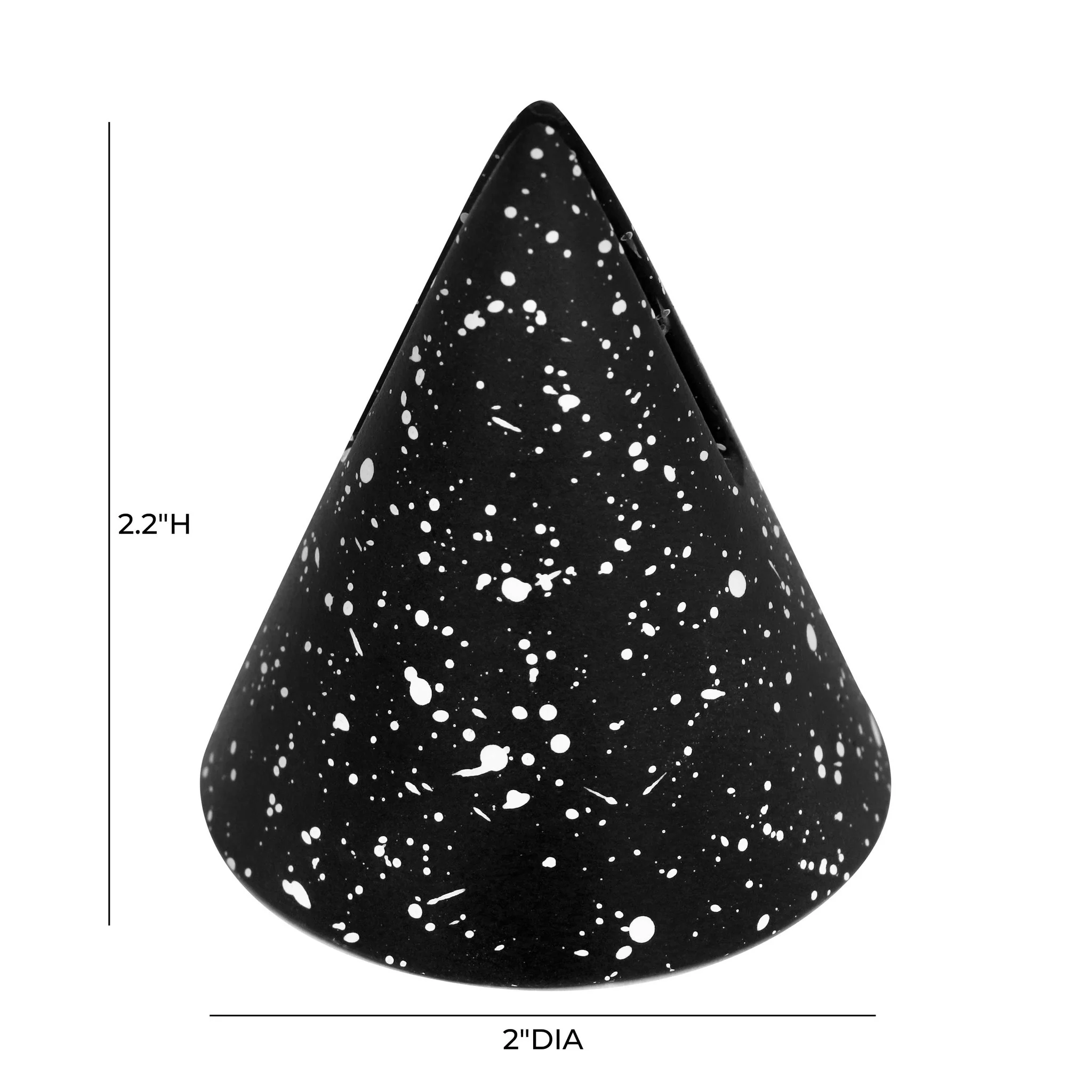 Gabby Speckled Black Cone Card Holder - Set of 4 - Image 4