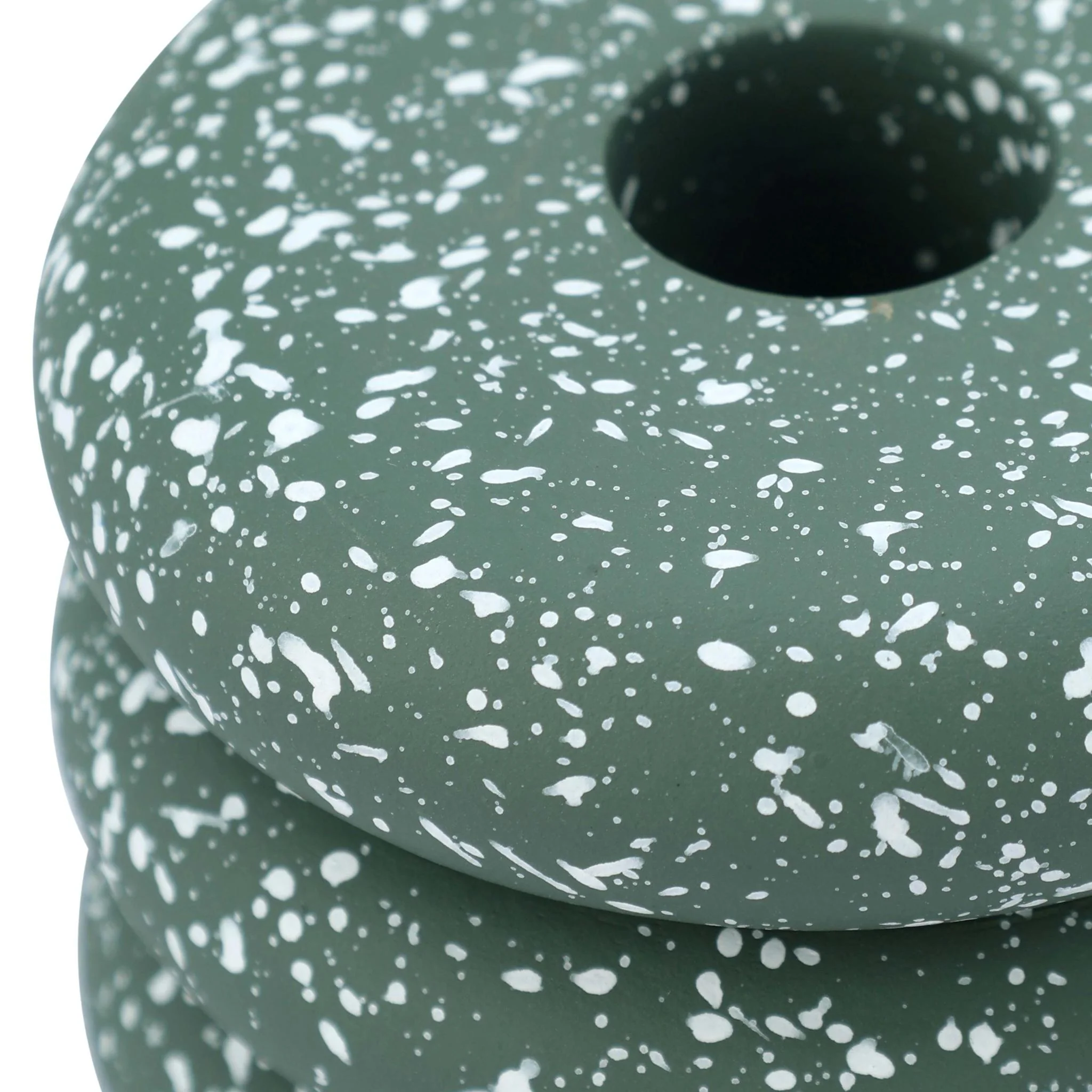 Gabby Speckled Green Stacked Candleholder - Image 3