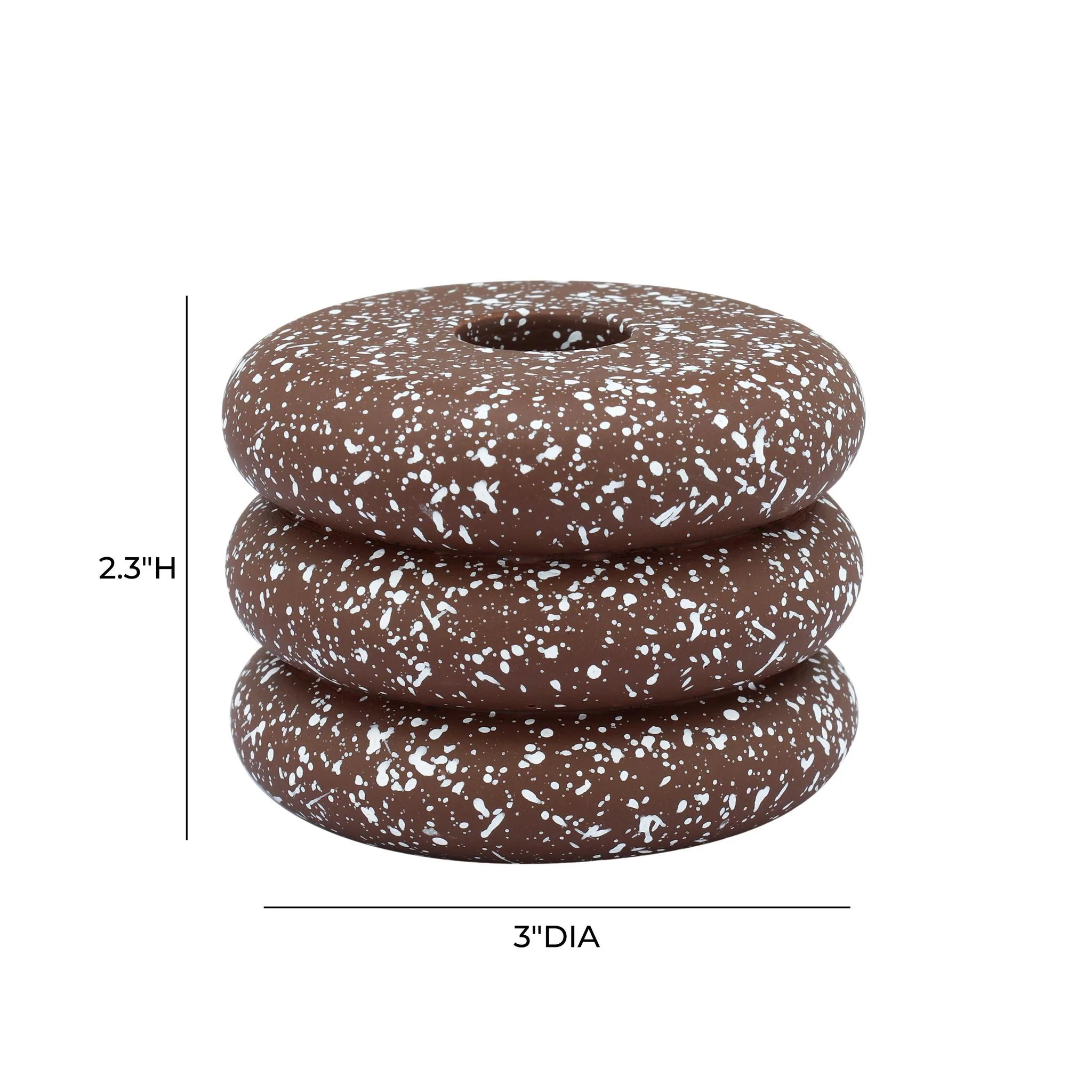 Gabby Speckled Rust Stacked Candleholder - Image 4