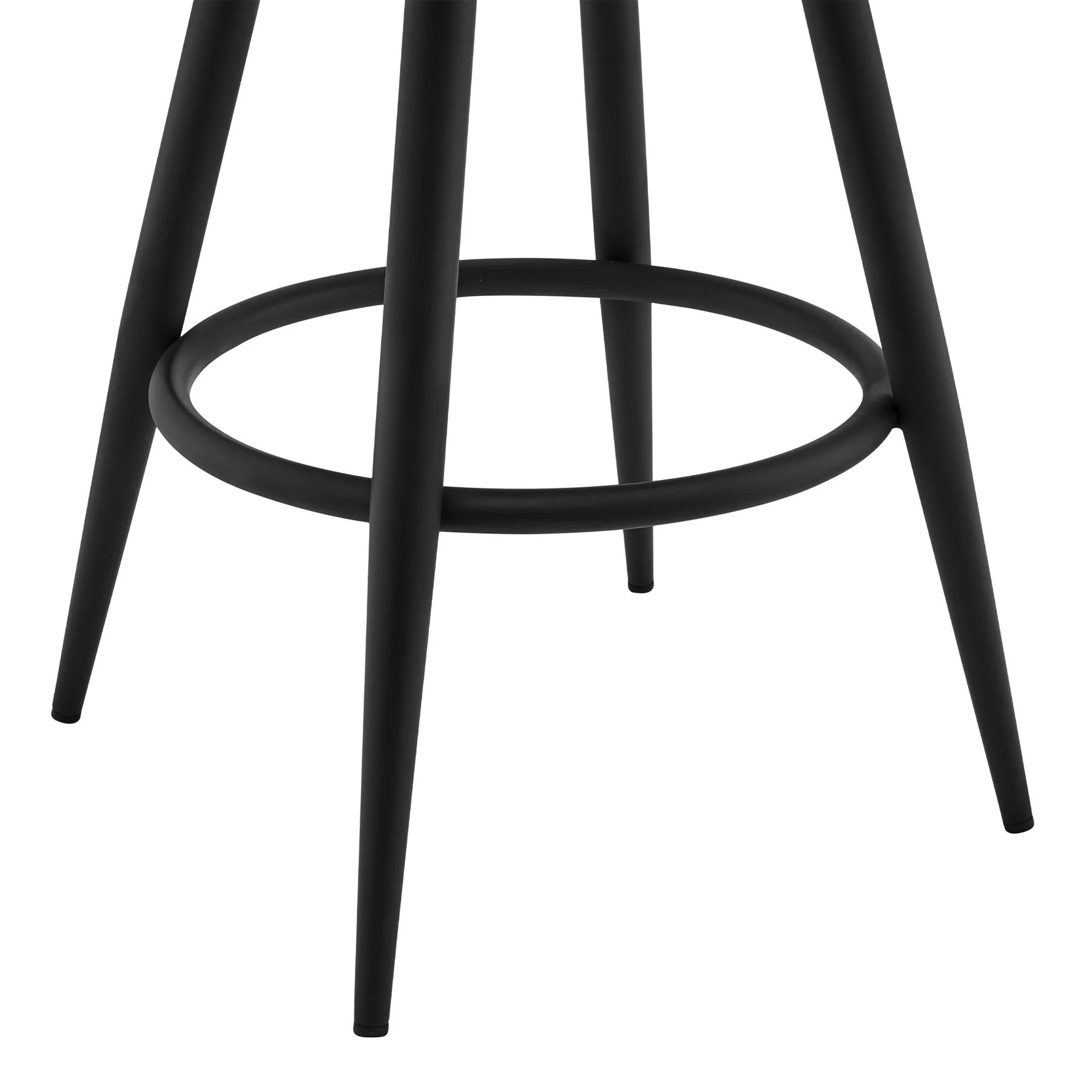 Gabriele 26" Gray Faux Leather and Black Metal Swivel Bar Stool - Image 6