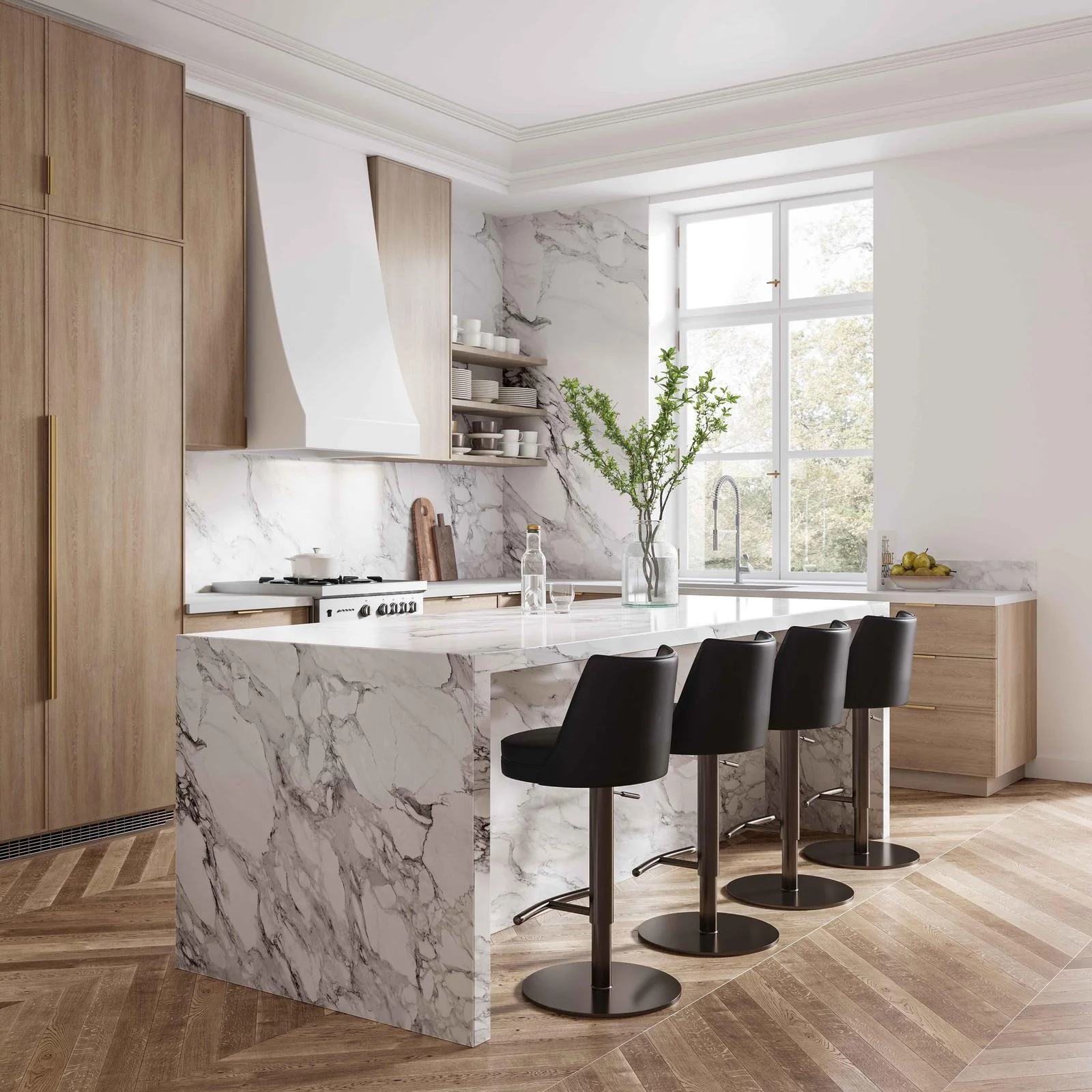 Gala Black Performance Vegan Leather on Adjustable Stool - Image 2
