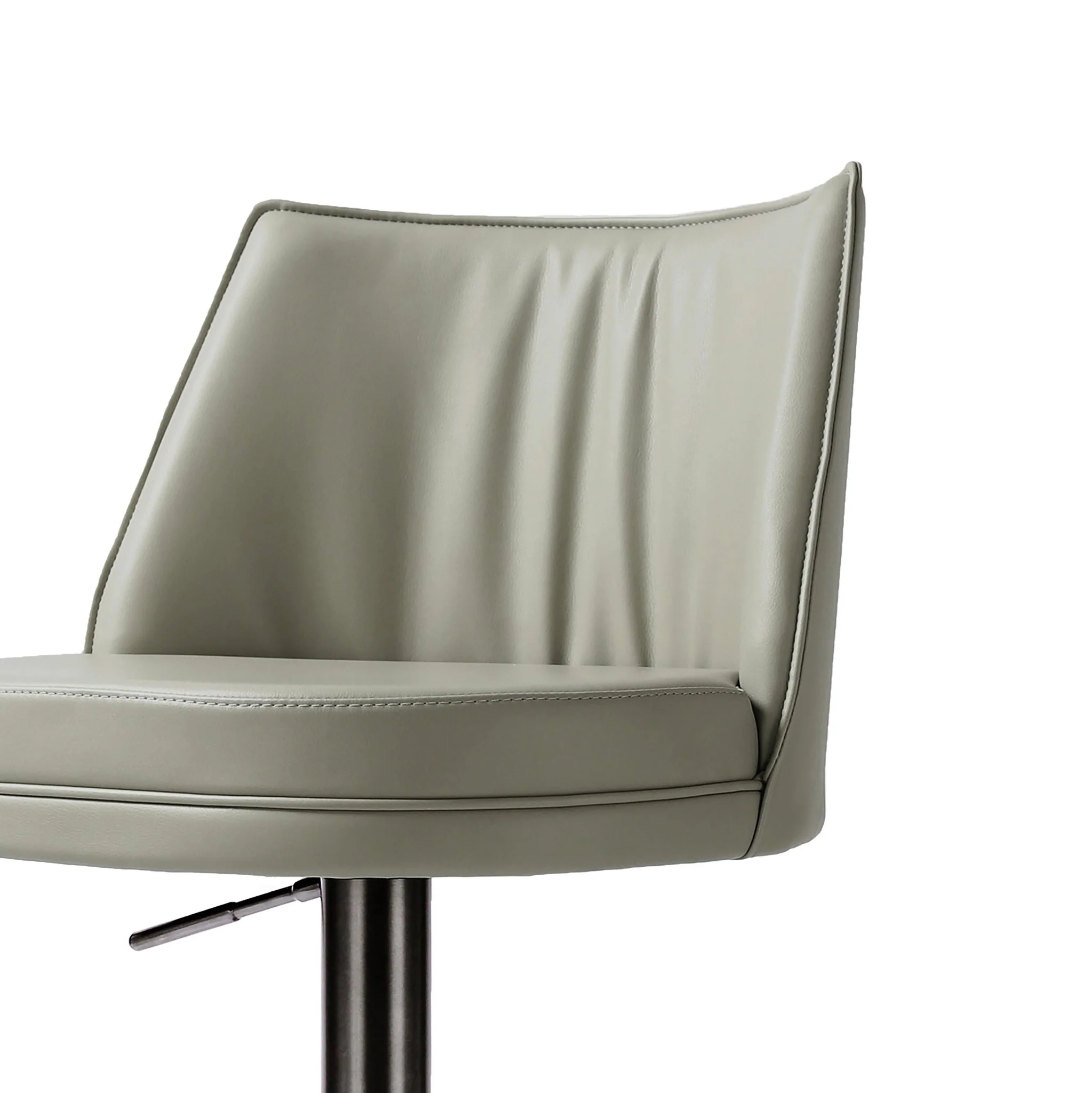 Gala Light Grey Performance Vegan Leather on Black Adjustable Stool - Image 4
