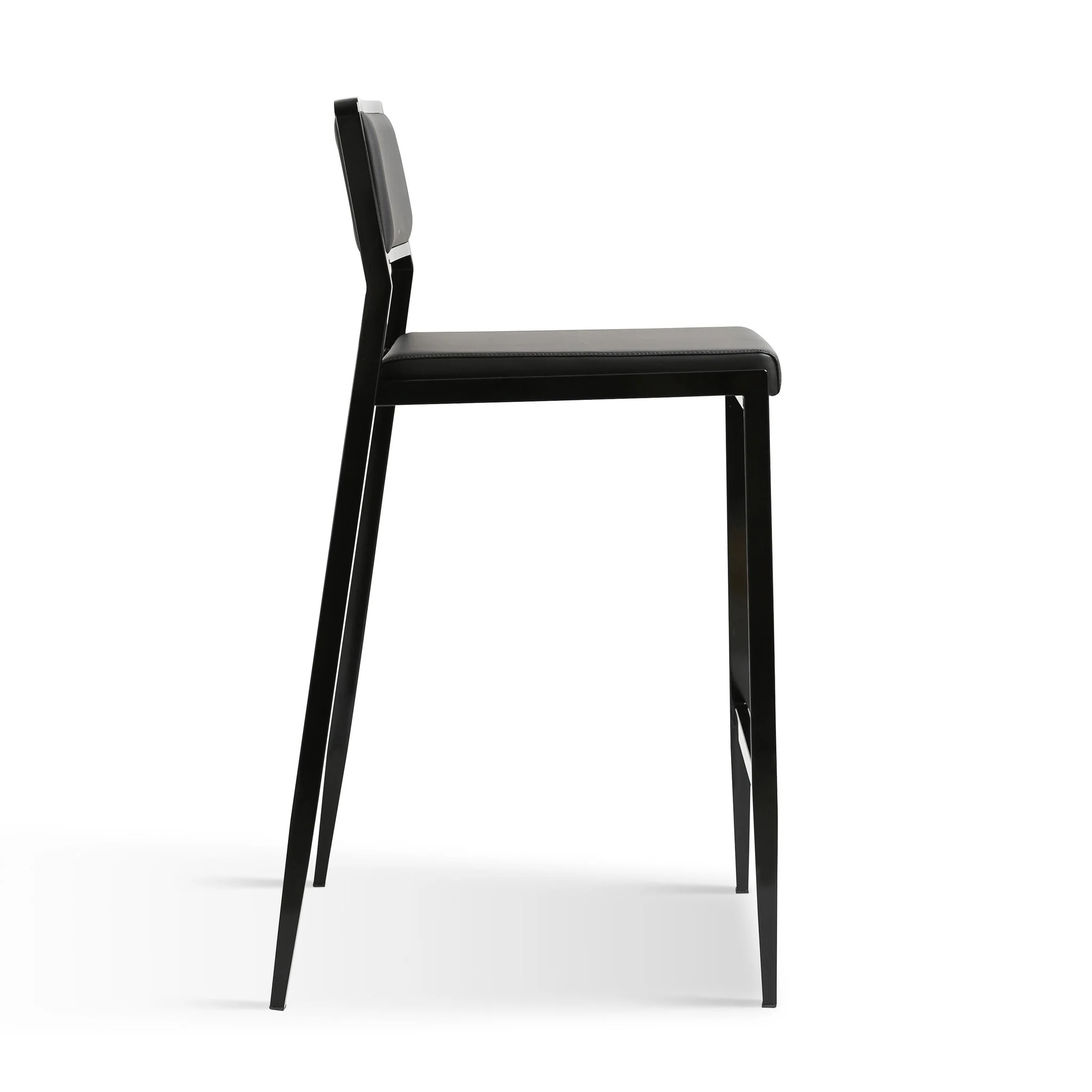 Gale Black Performance Vegan Leather Stackable Stool - Set of 2 - Image 5