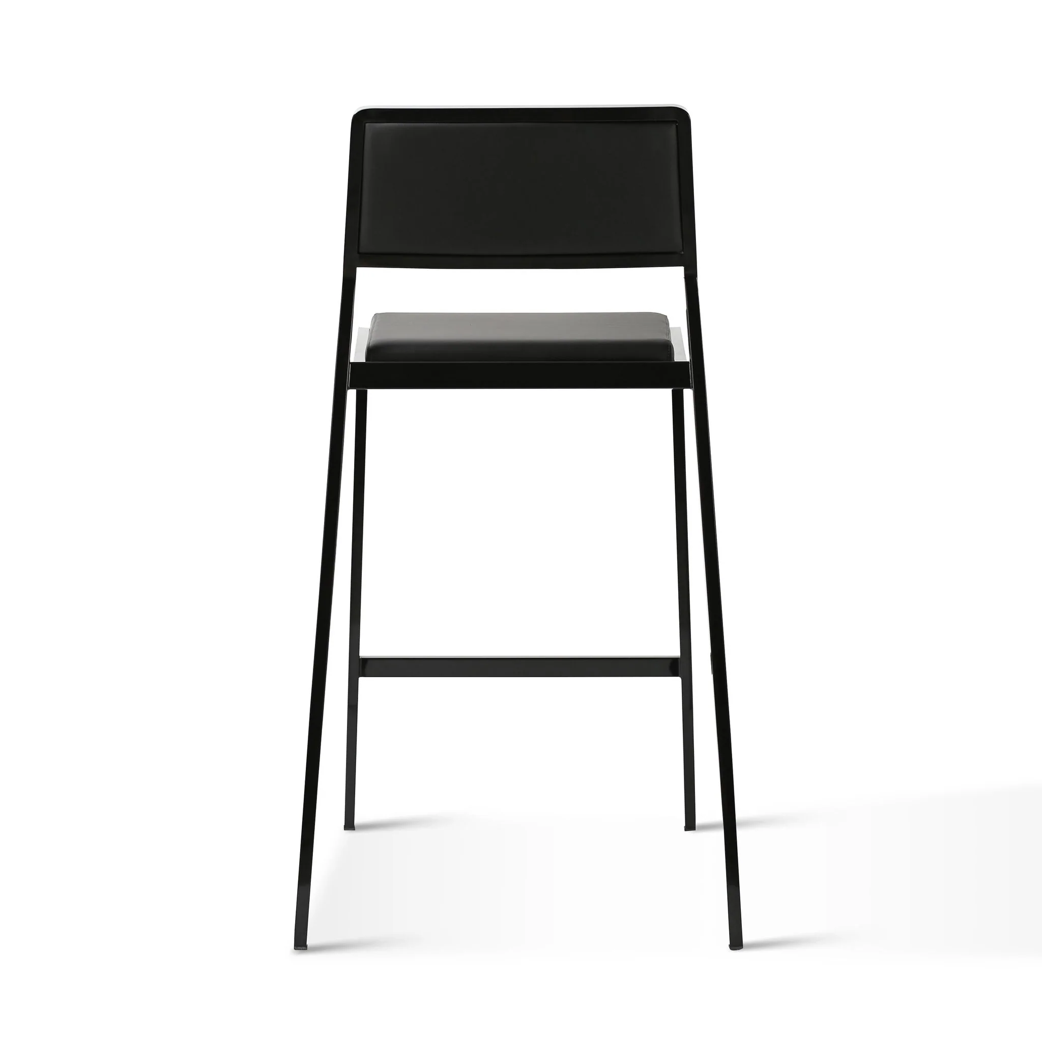 Gale Black Performance Vegan Leather Stackable Stool - Set of 2 - Image 6