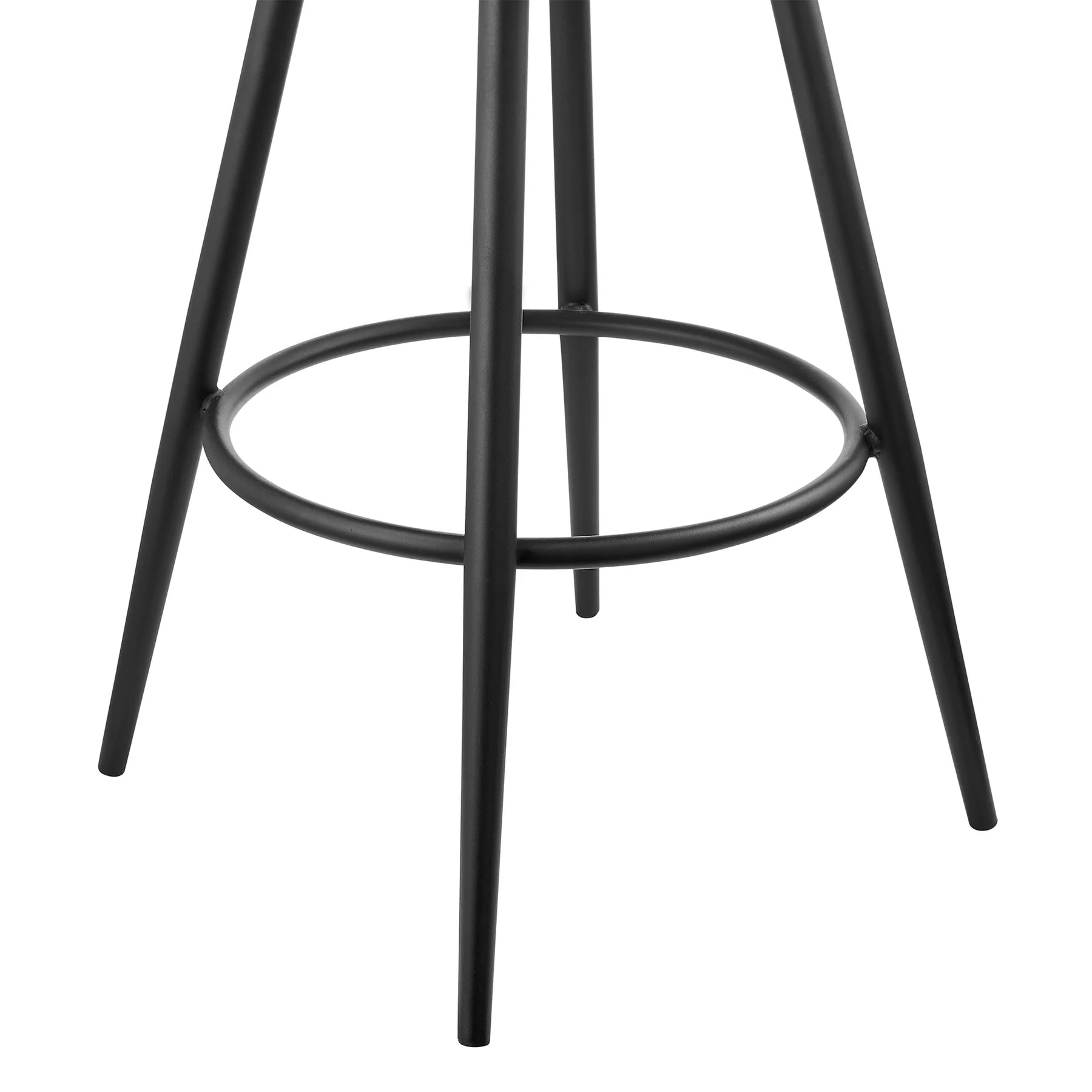 Gardenia 30" Swivel Bar Stool in Black Iron with Vintage Gray Faux Leather - Image 8