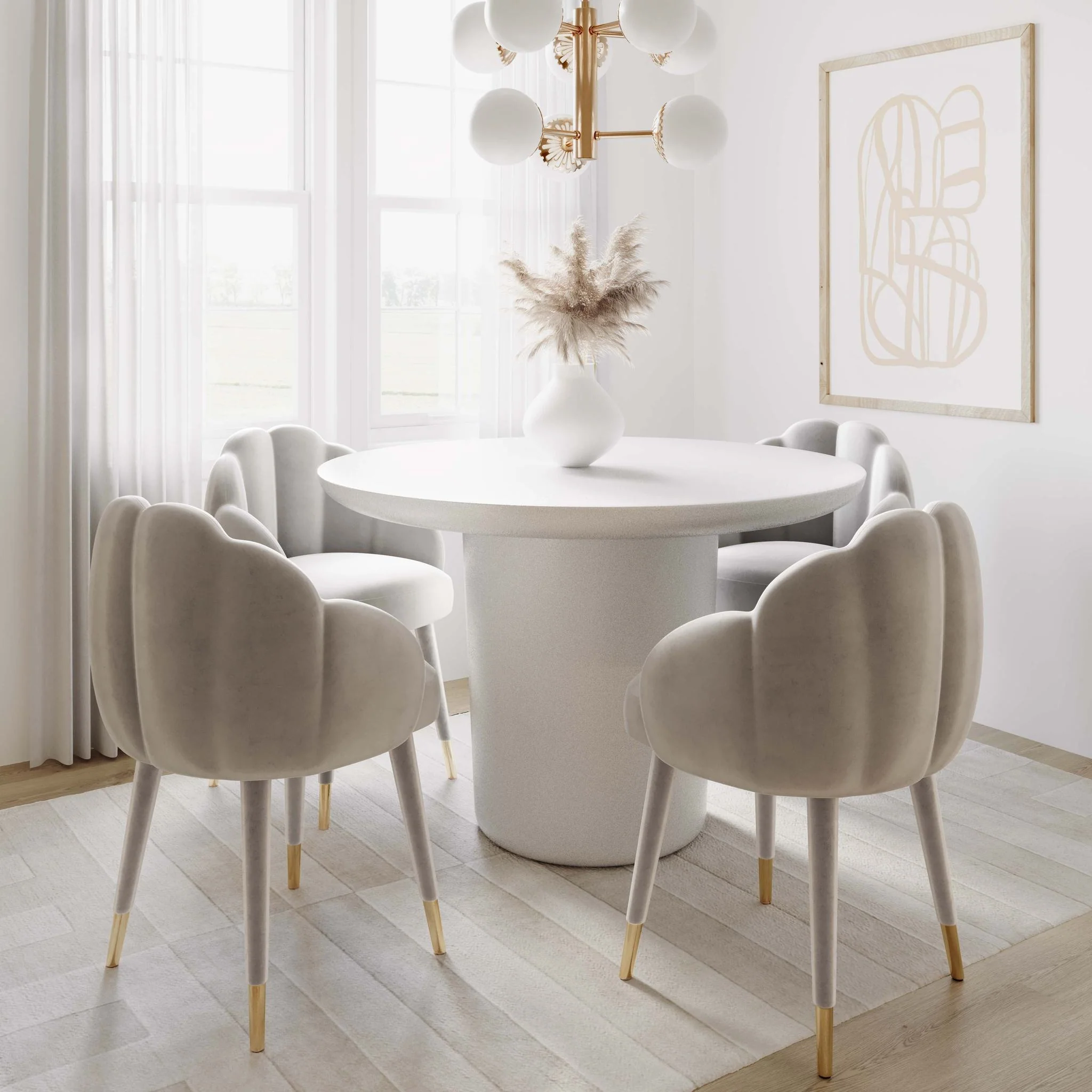 Gardenia Light Grey Velvet Dining Chair - Image 2