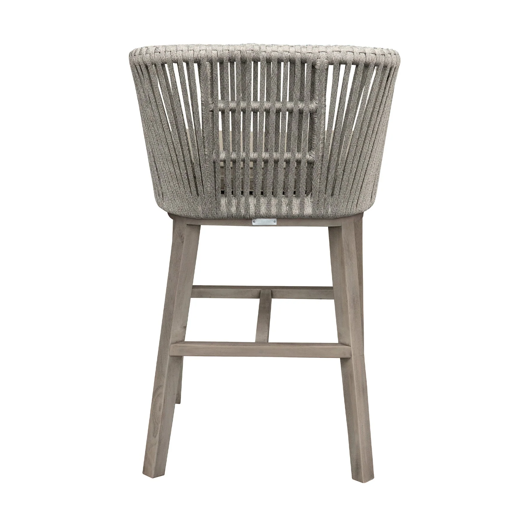 Garnet Outdoor Patio Bar Stool in Gray Acacia Wood and Rope - Image 5