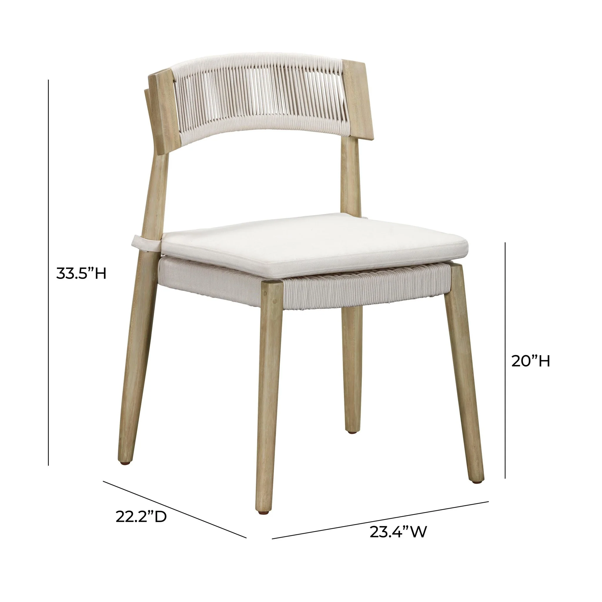 Gata Cream Outdoor Dining Chair - Set of 2 - Image 9