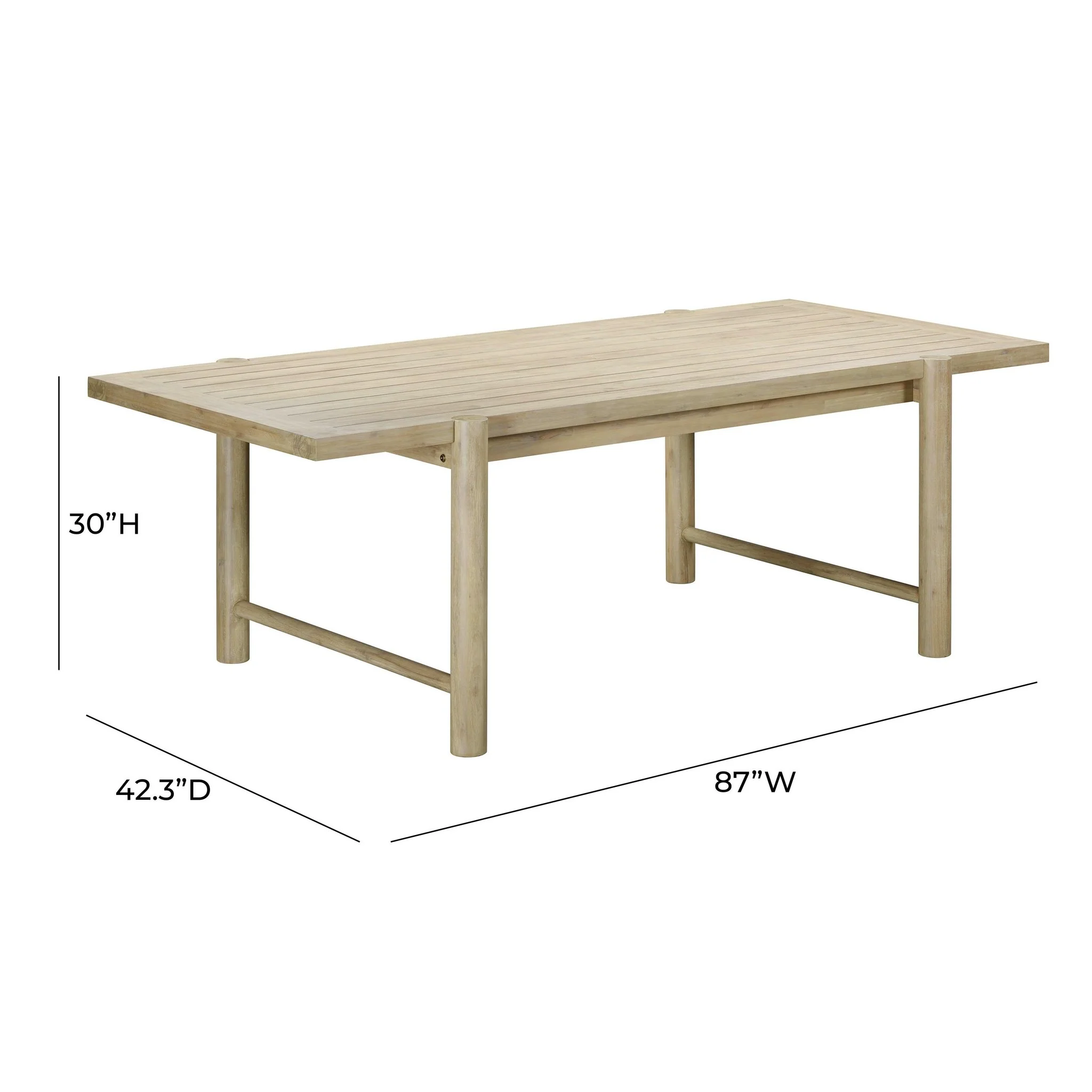 Gata Light Teak Outdoor Rectangular Dining Table - Image 7