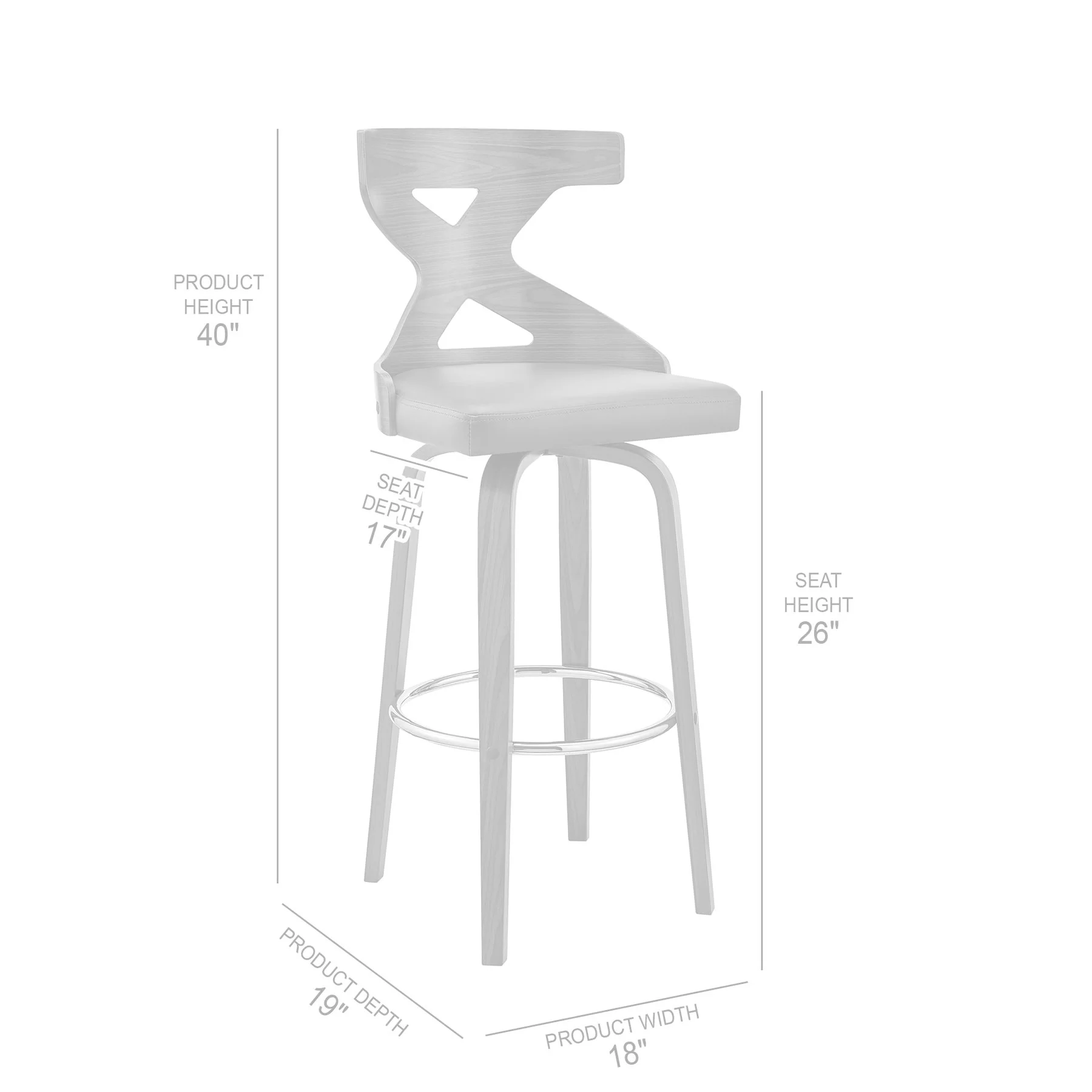 Gayle 26" Swivel Cross Back Cream Faux Leather and Walnut Wood Bar Stool - Image 8