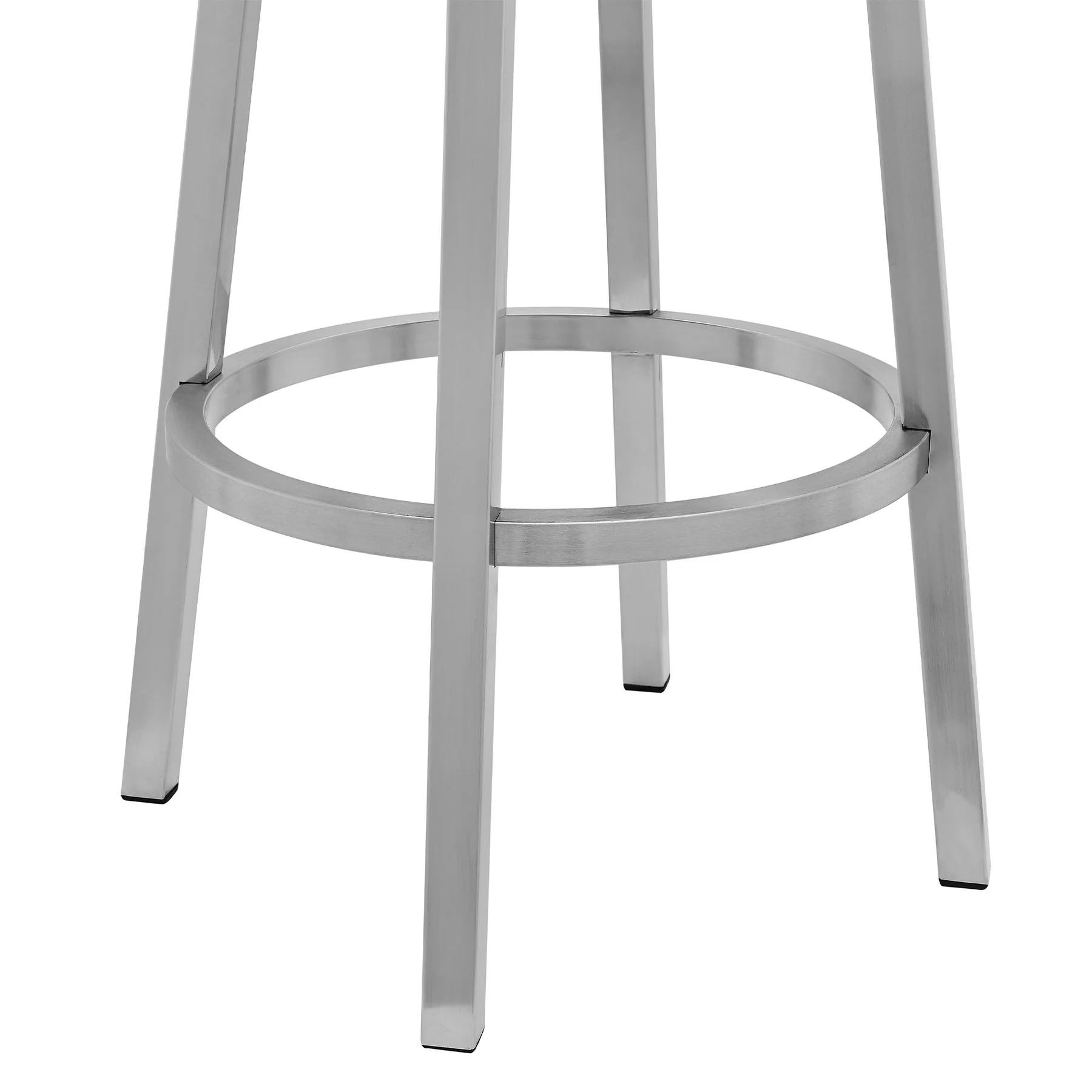 Gem 26" Swivel Modern Metal and Gray Faux Leather Bar and Counter Stool - Image 6