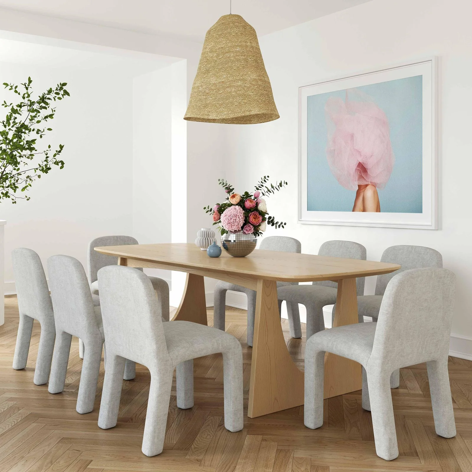 Georgia Light Grey Performance Chenille Dining Chair - Image 8
