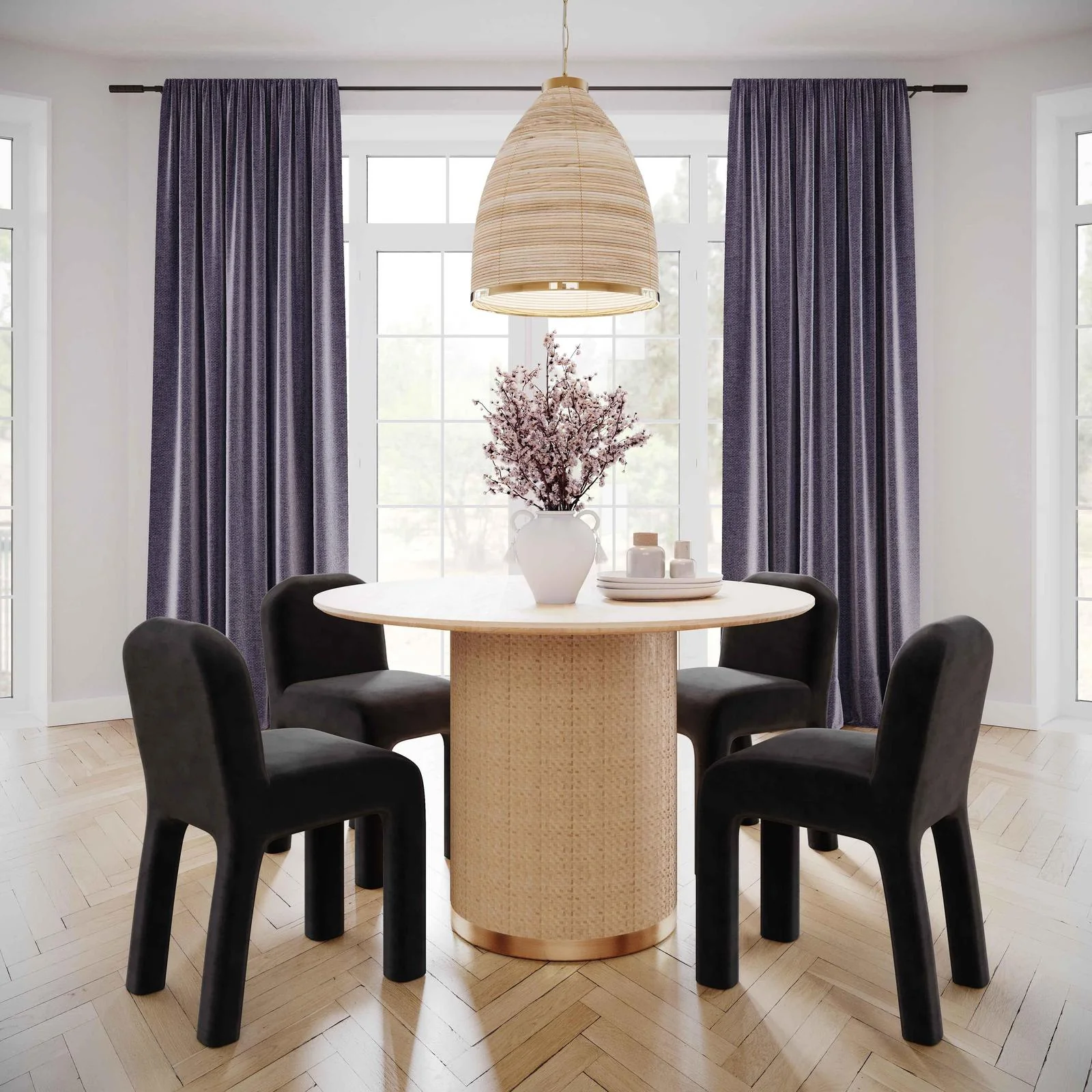 Georgia Midnight Performance Chenille Dining Chair - Image 2