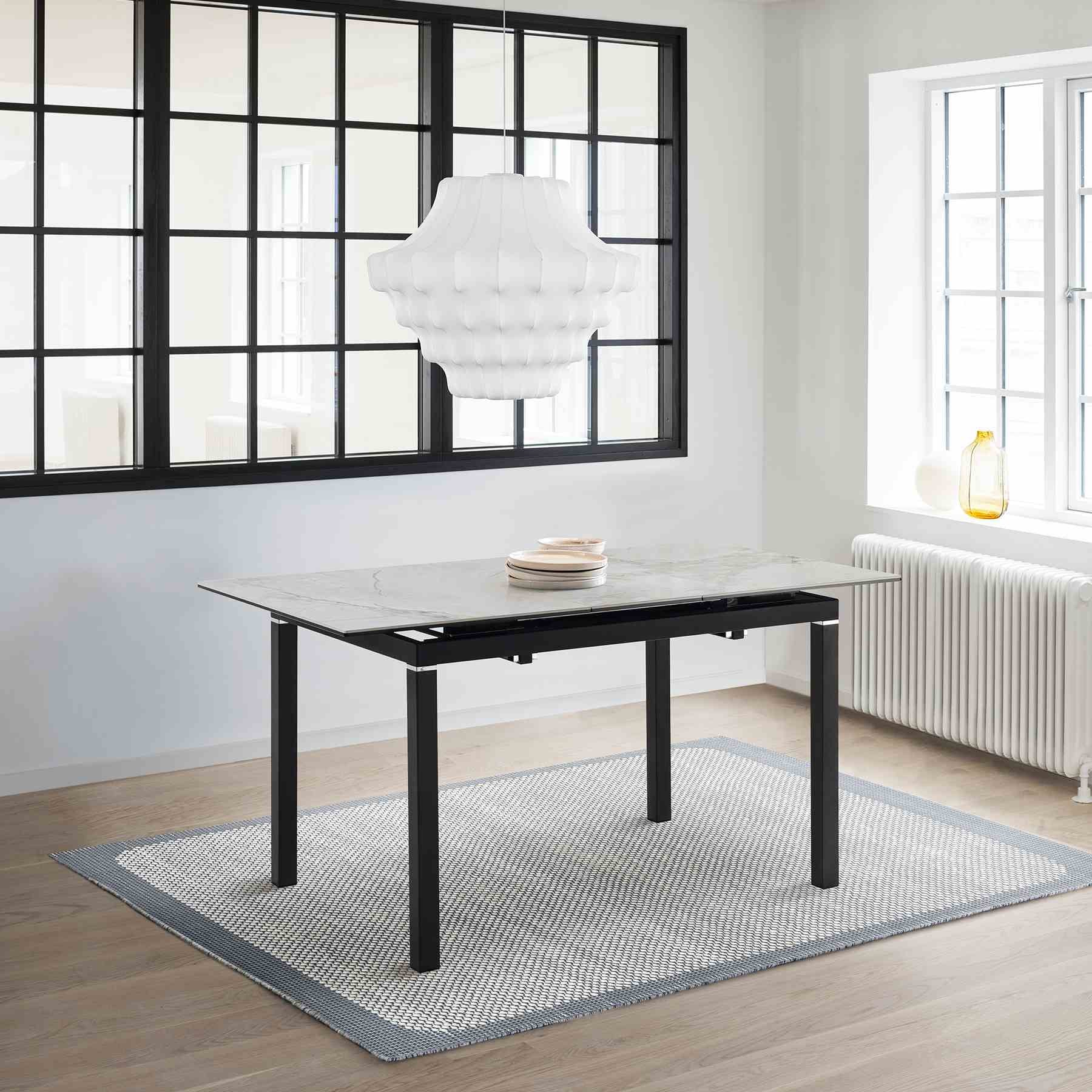 Giana Extendable Dining Table in Stone and Metal - Image 10