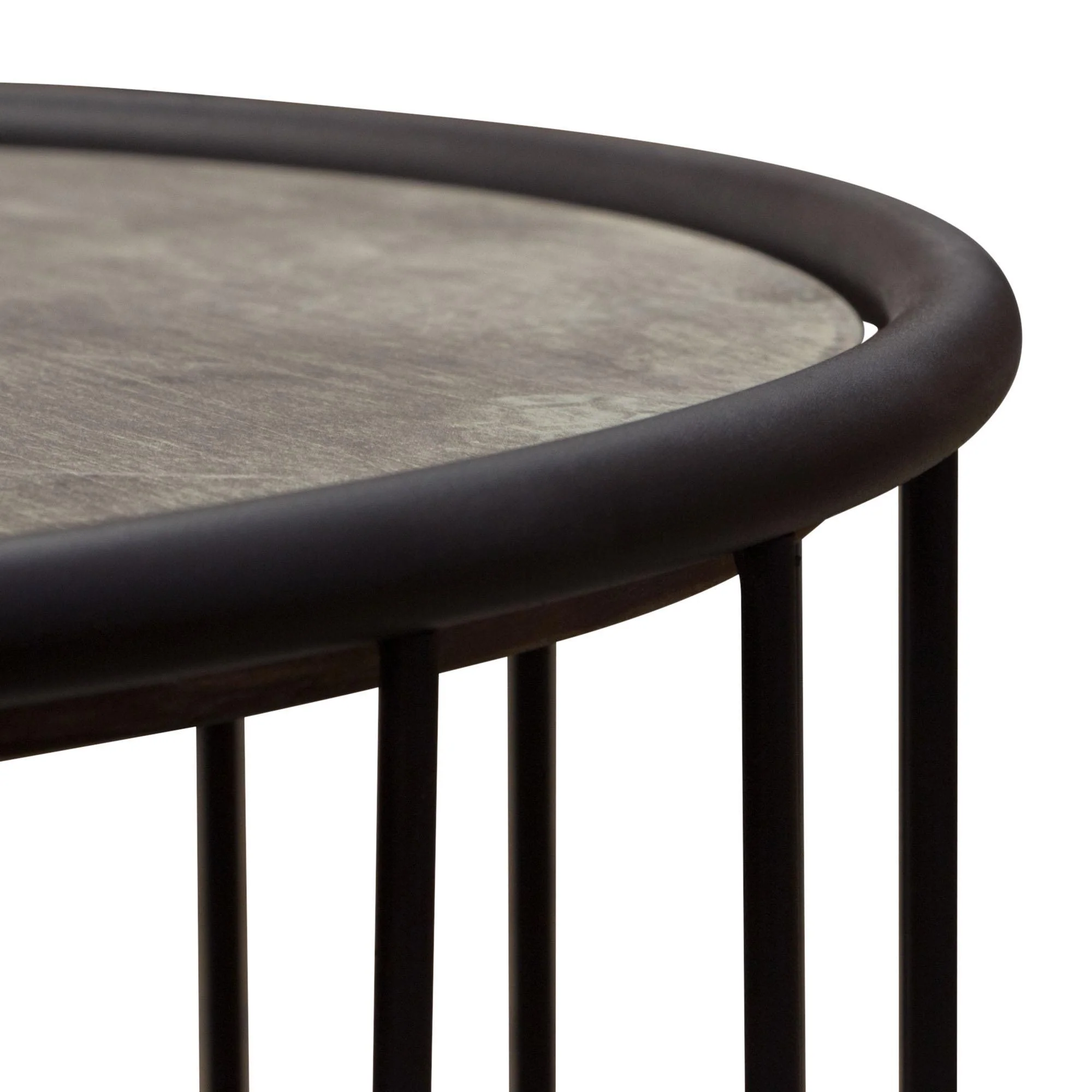 Gibson 22" Round End Table with Grey Oak Finished Top and Metal Base by Diamond Sofa - Image 7
