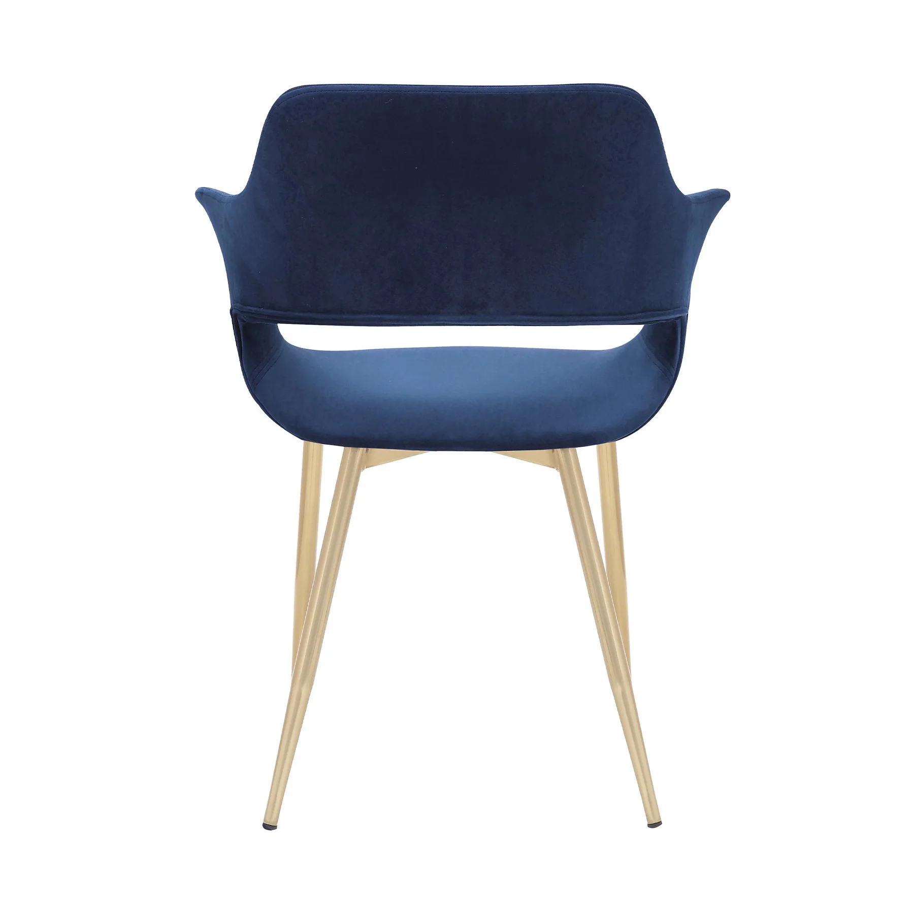 Gigi Blue Velvet Dining Room Chair with Gold Metal Legs - Set of 2 - Image 6