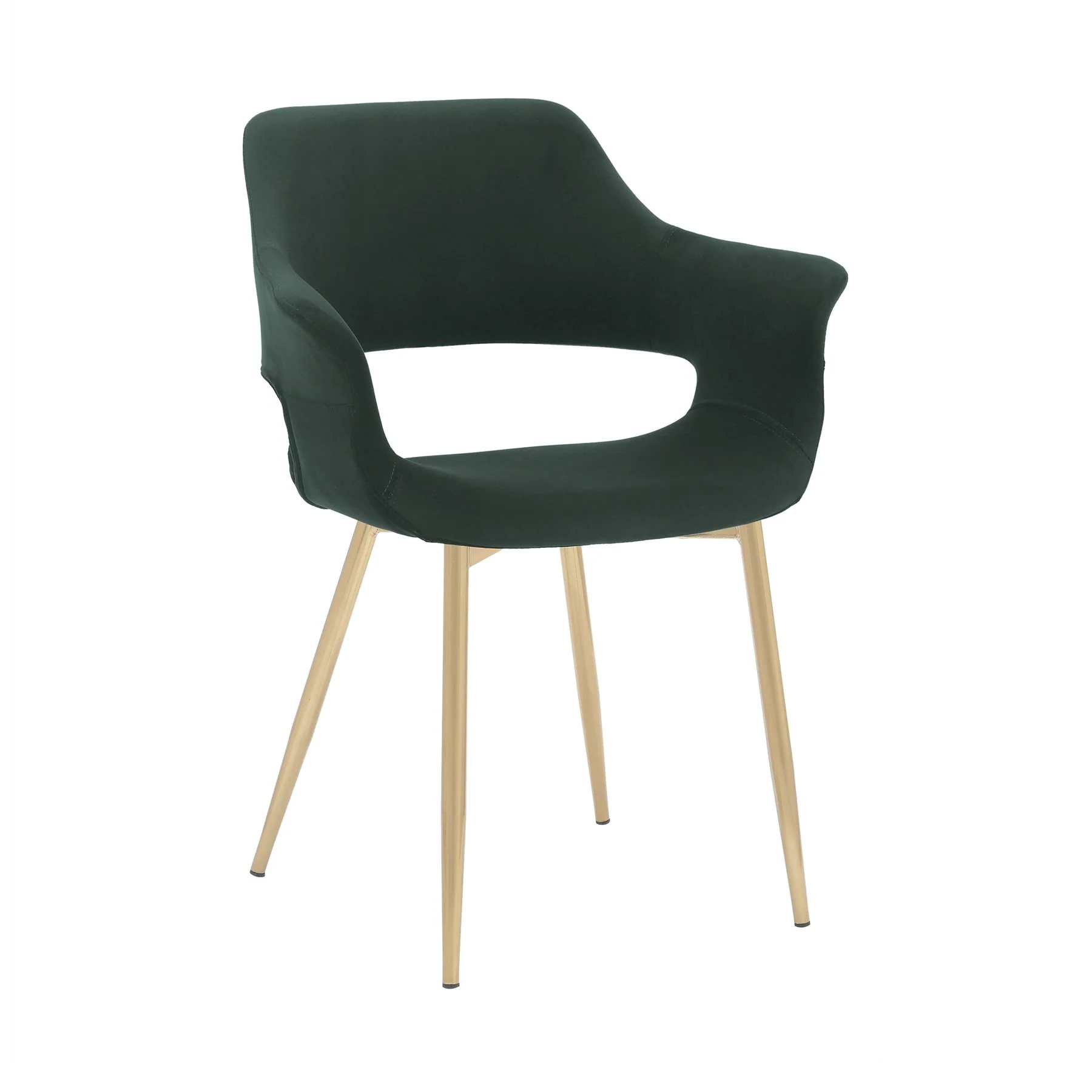 Gigi Green Velvet Dining Room Chair with Gold Metal Legs - Set of 2 - Image 2