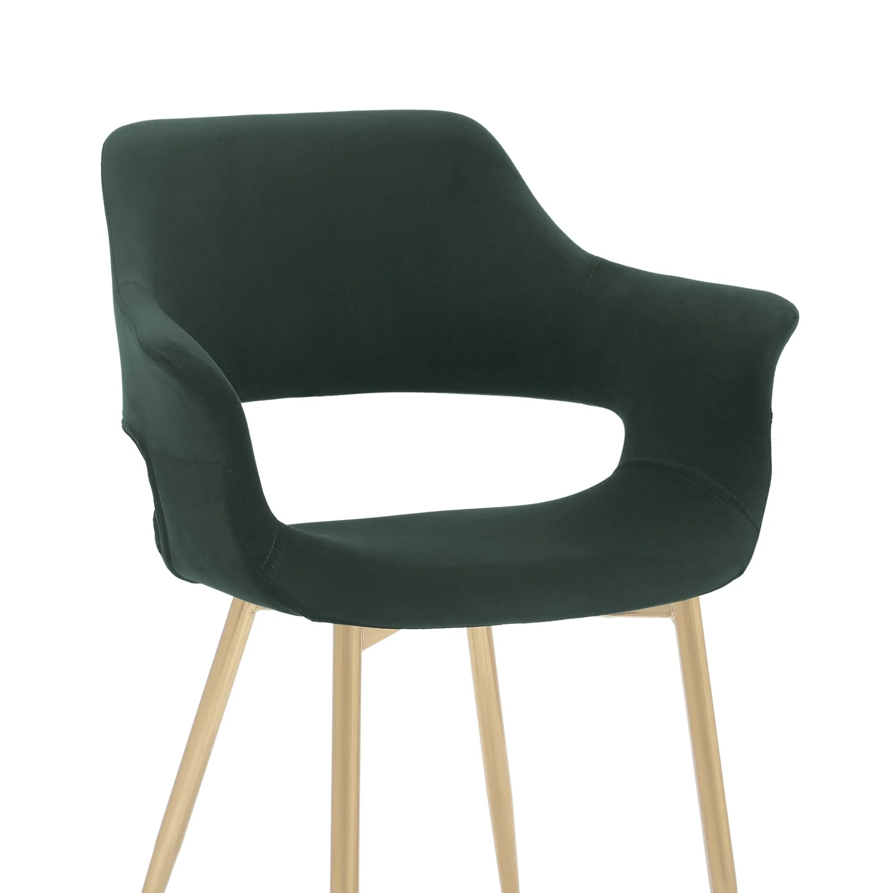 Gigi Green Velvet Dining Room Chair with Gold Metal Legs - Set of 2 - Image 7