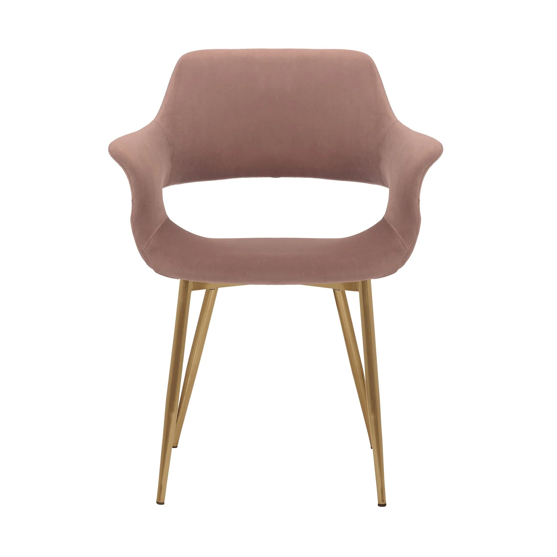 Gigi Pink Velvet Dining Room Chair with Gold Metal Legs - Set of 2 - Image 3