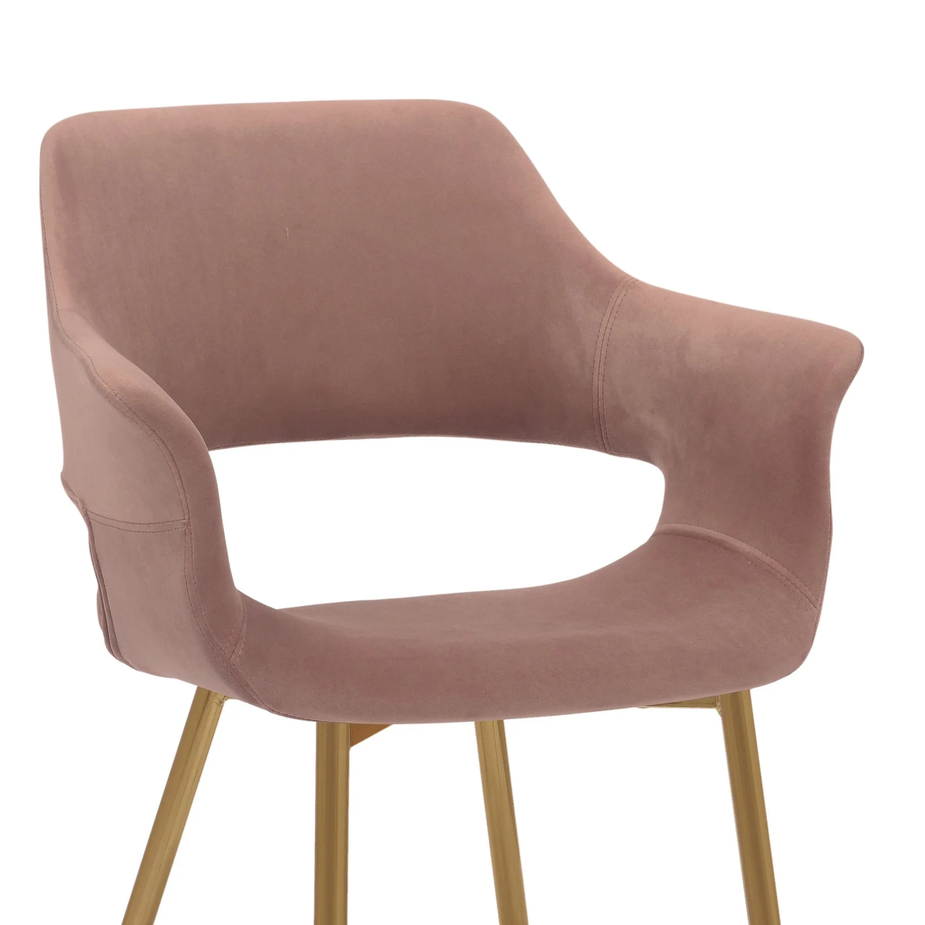 Gigi Pink Velvet Dining Room Chair with Gold Metal Legs - Set of 2 - Image 7