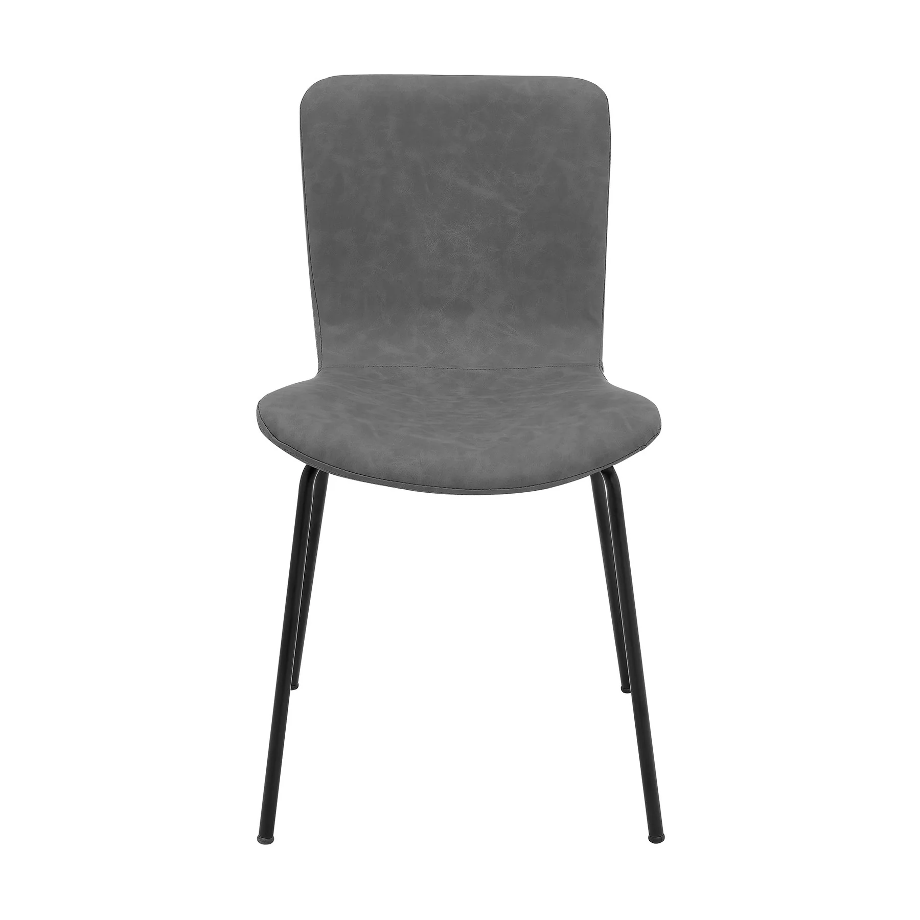 Gillian Modern Light Gray Fabric and Metal Dining Room Chairs - Set of 2 - Image 3