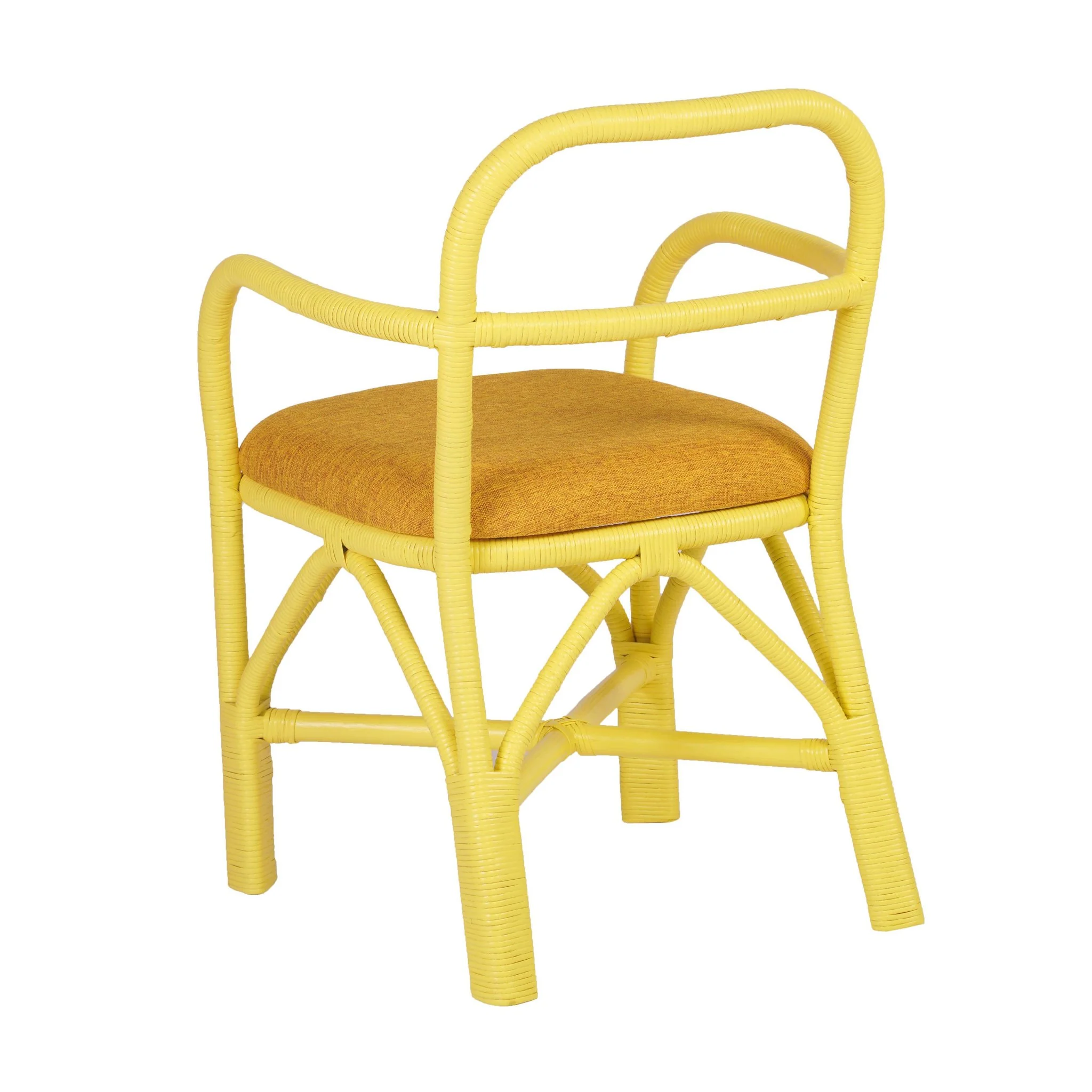 Ginny Yellow Rattan Dining Chair - Image 4