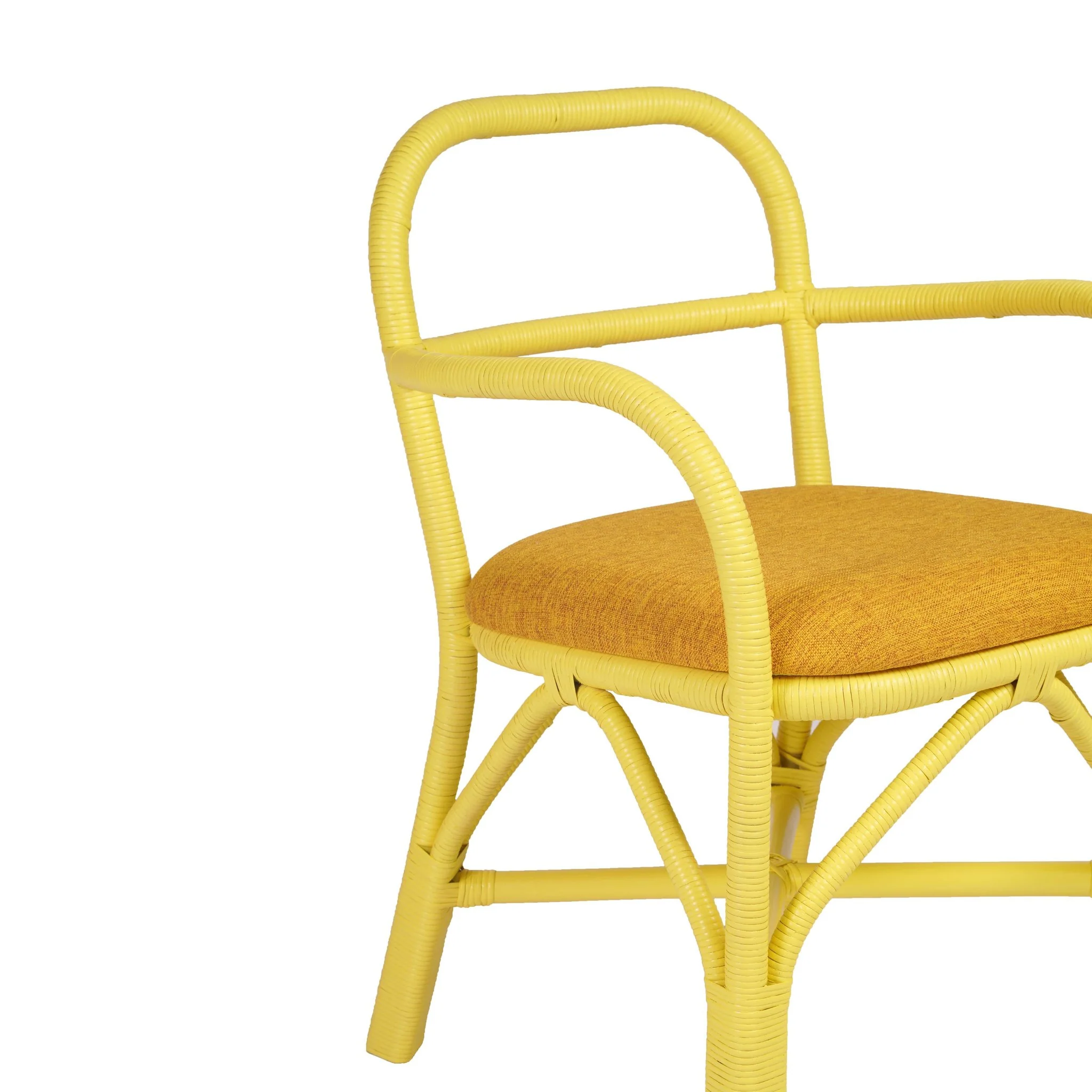 Ginny Yellow Rattan Dining Chair - Image 5