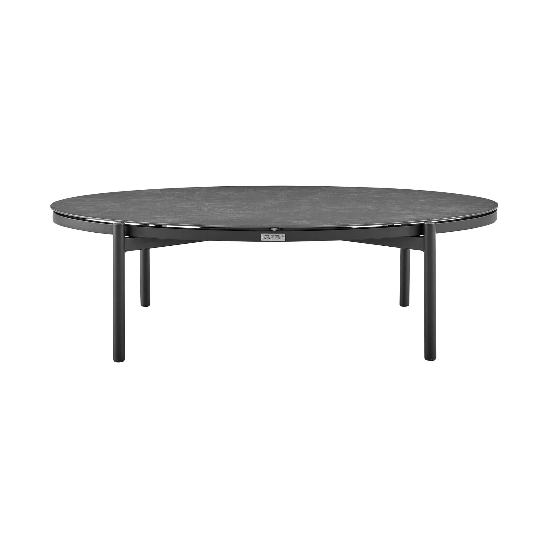 Giotto 4 Piece Outdoor Patio Furniture Set in Black Aluminum and Gray Wicker with Gray Cushions - Image 8