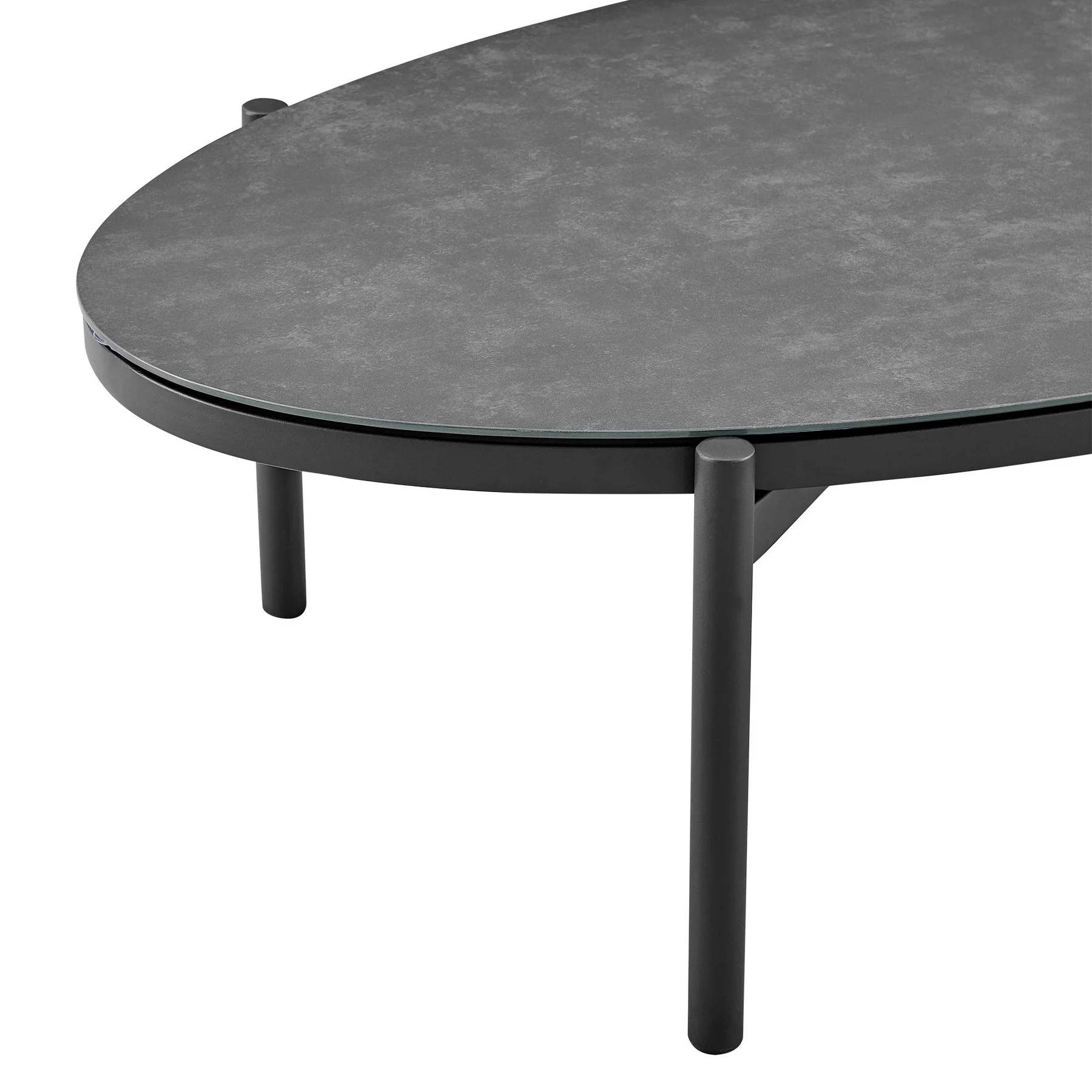 Giotto Aluminum and Ceramic Outdoor Coffee Table in Black - Image 4