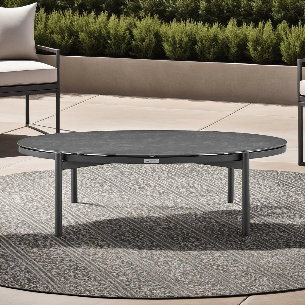 Giotto Aluminum and Ceramic Outdoor Coffee Table in Black - Image 7