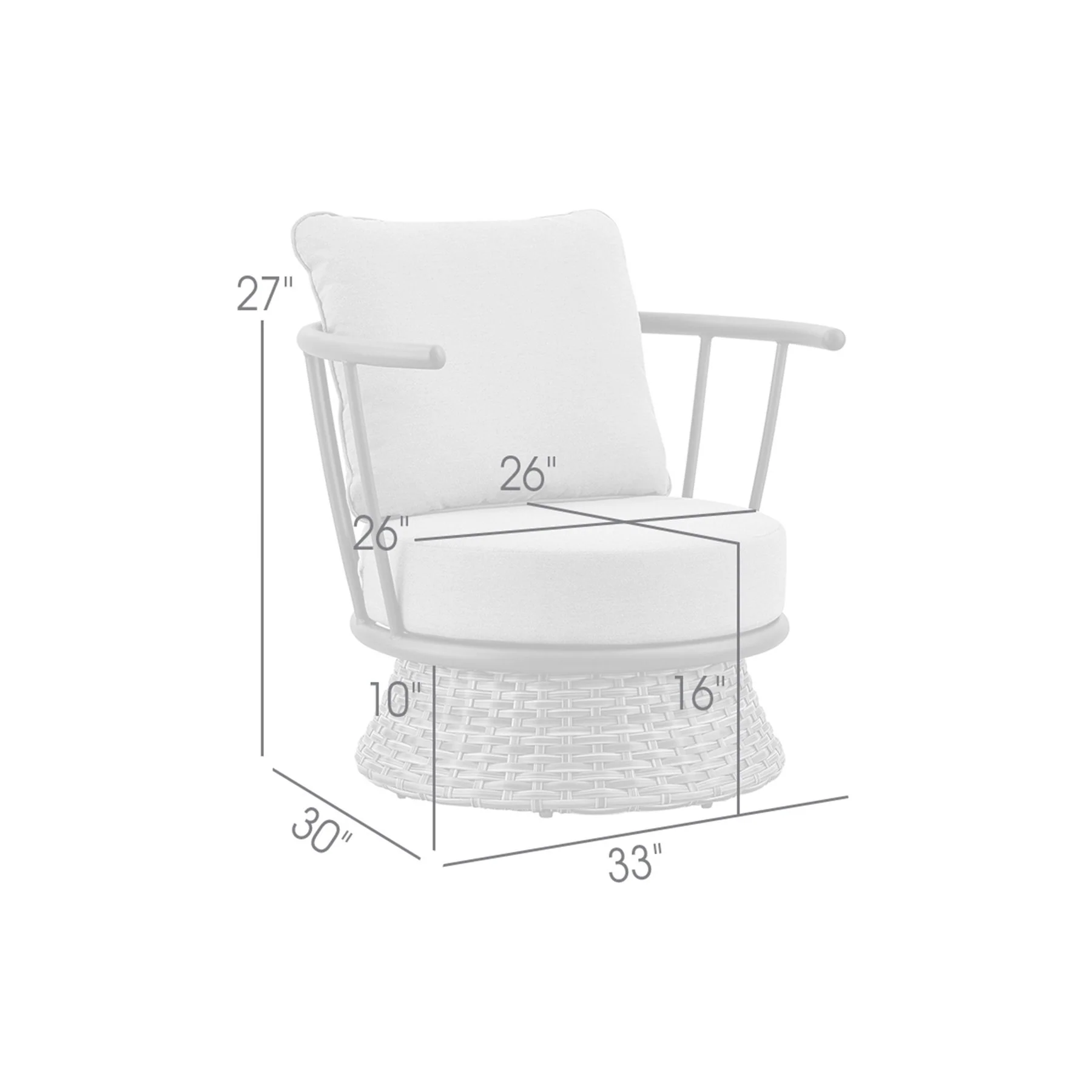 Giotto Wicker and Aluminum Outdoor Chair in Black and Dark Gray - Image 7