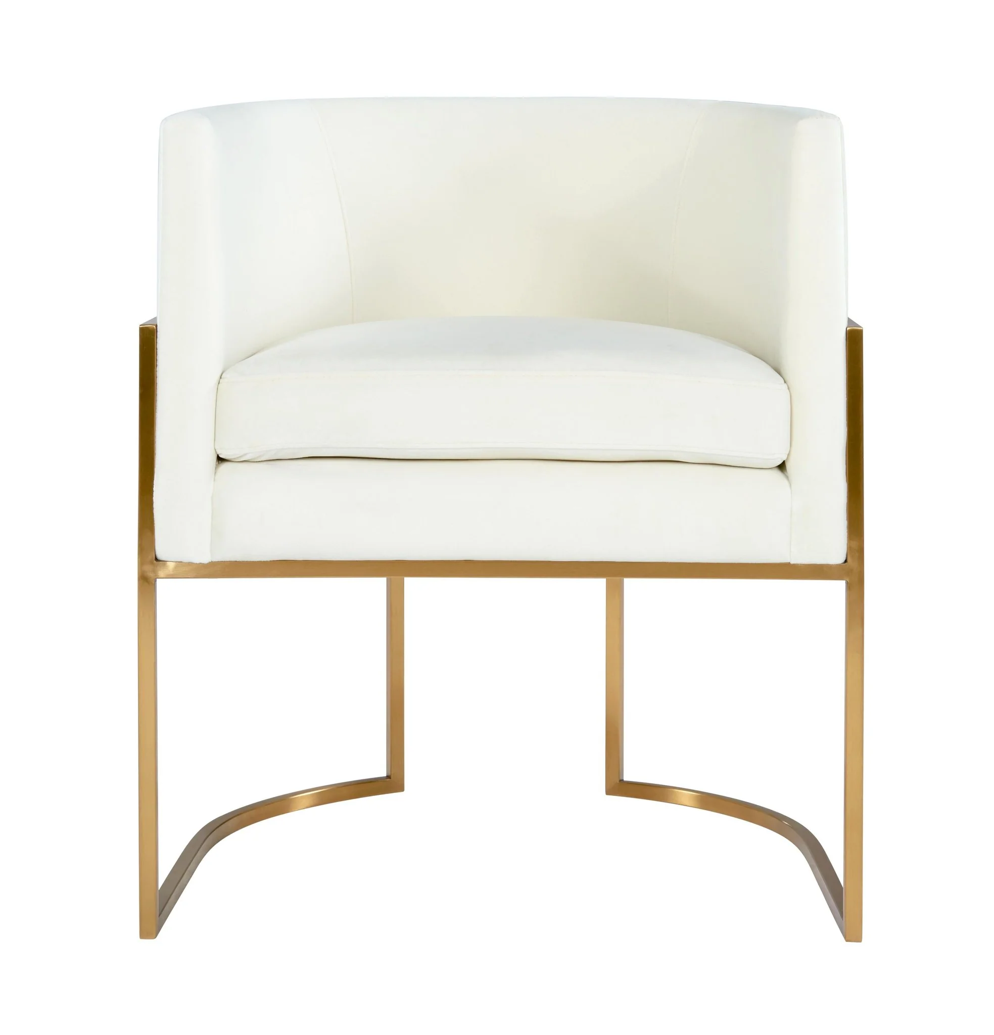 Giselle Cream Velvet Dining Chair Gold Leg - Image 3