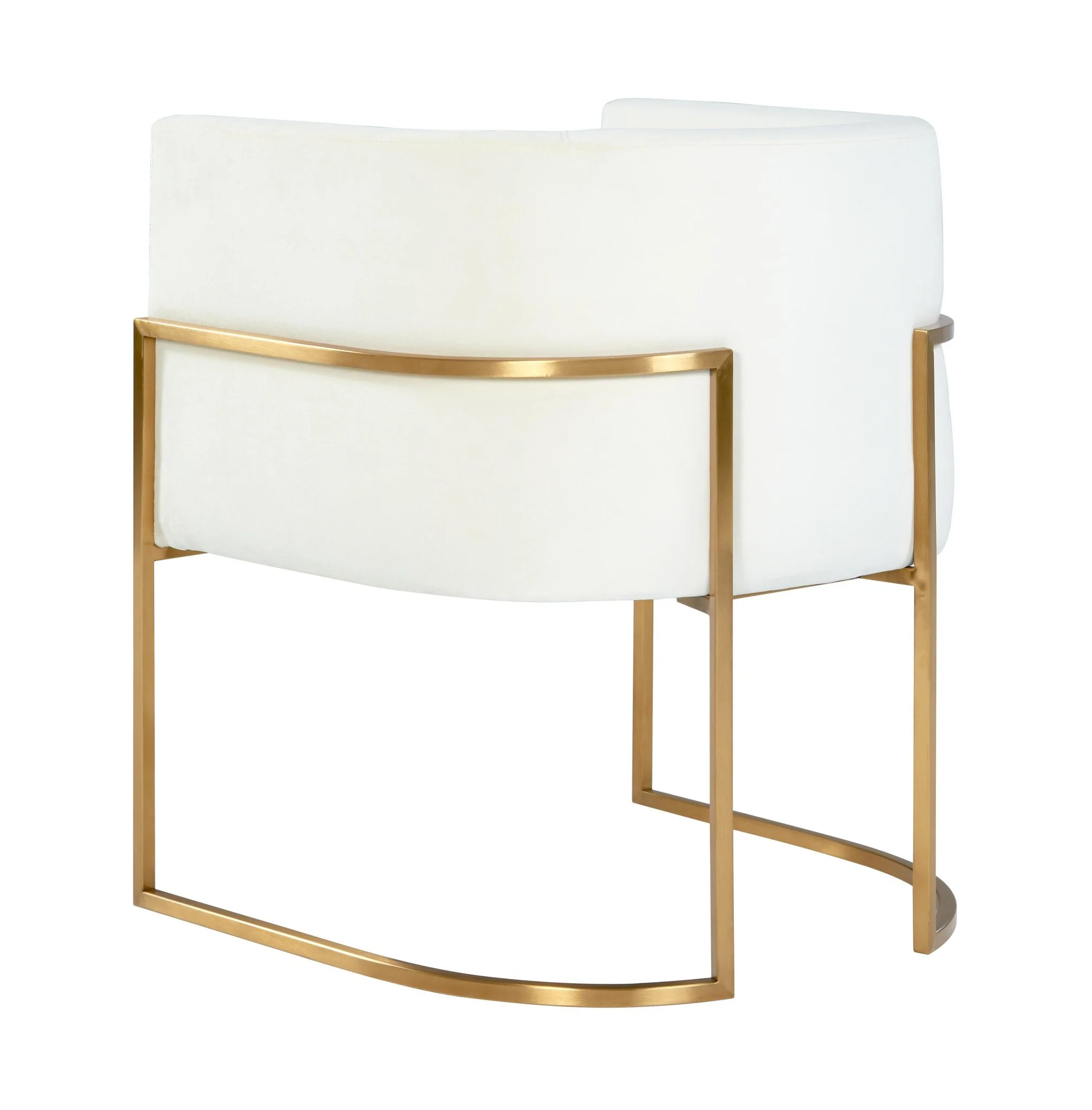 Giselle Cream Velvet Dining Chair Gold Leg - Image 4
