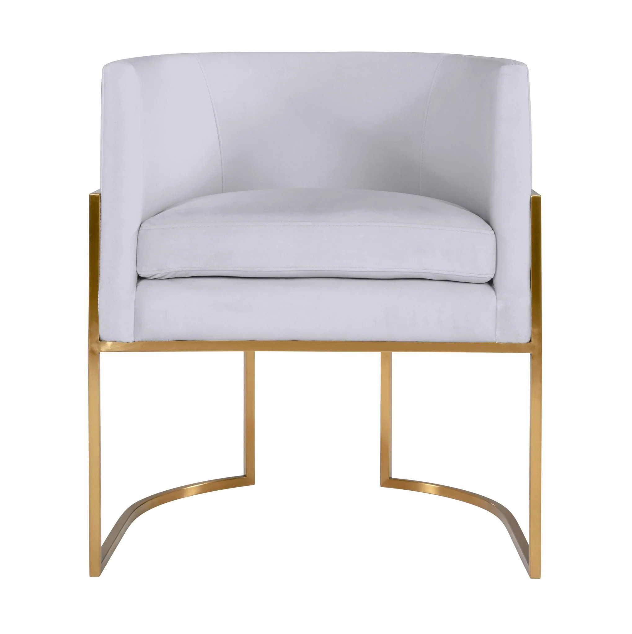 Giselle Grey Velvet Dining Chair with Gold Leg - Image 3