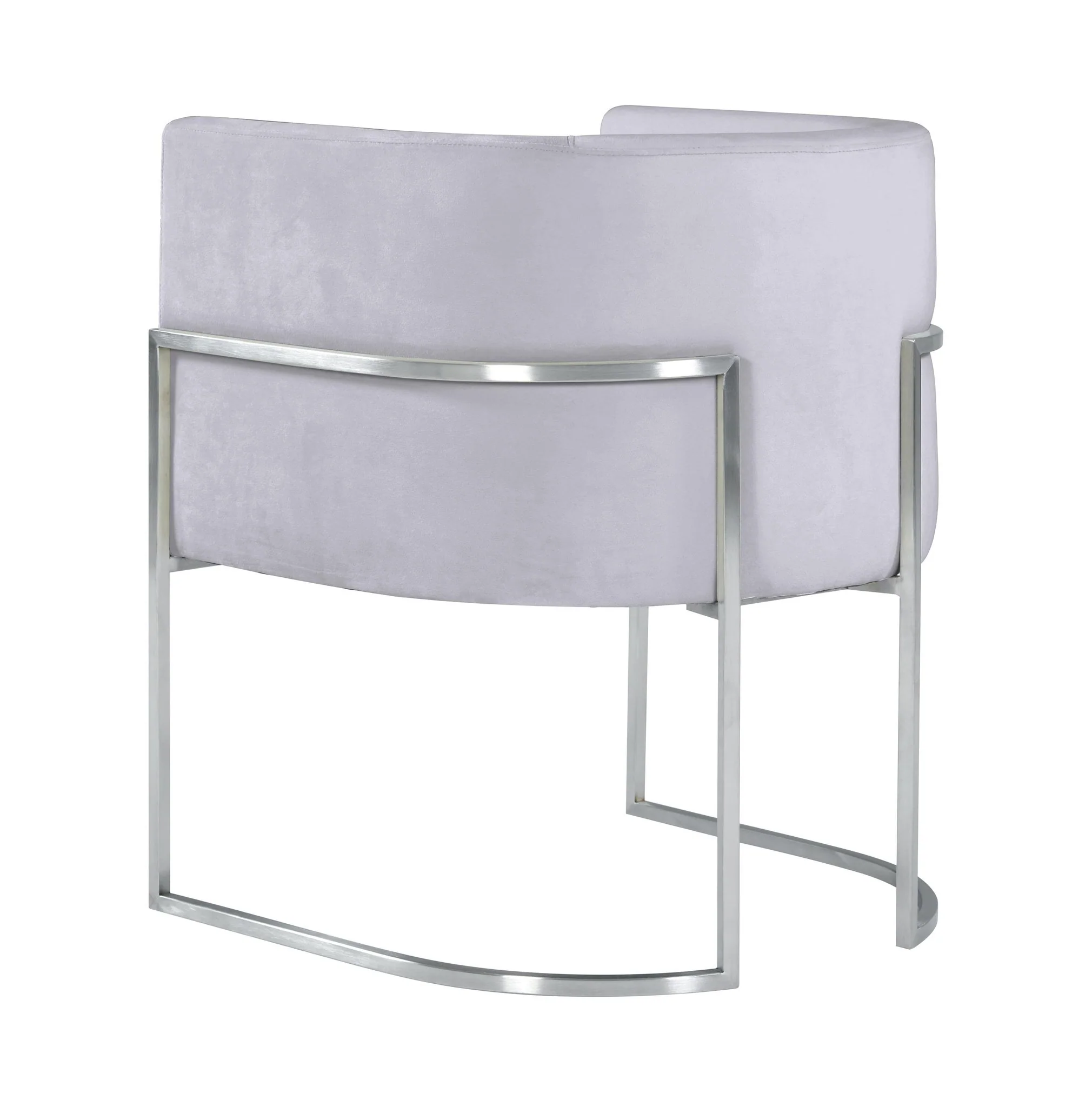 Giselle Grey Velvet Dining Chair with Silver Leg - Image 4