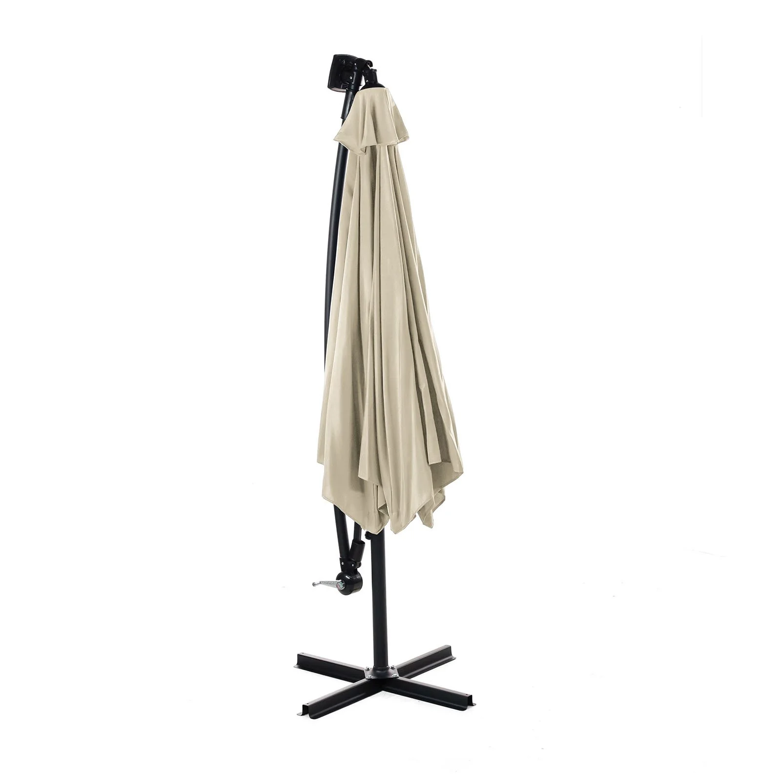 Glam Cantilever Umbrella W/Led+Base, Canvas Stone - Image 2