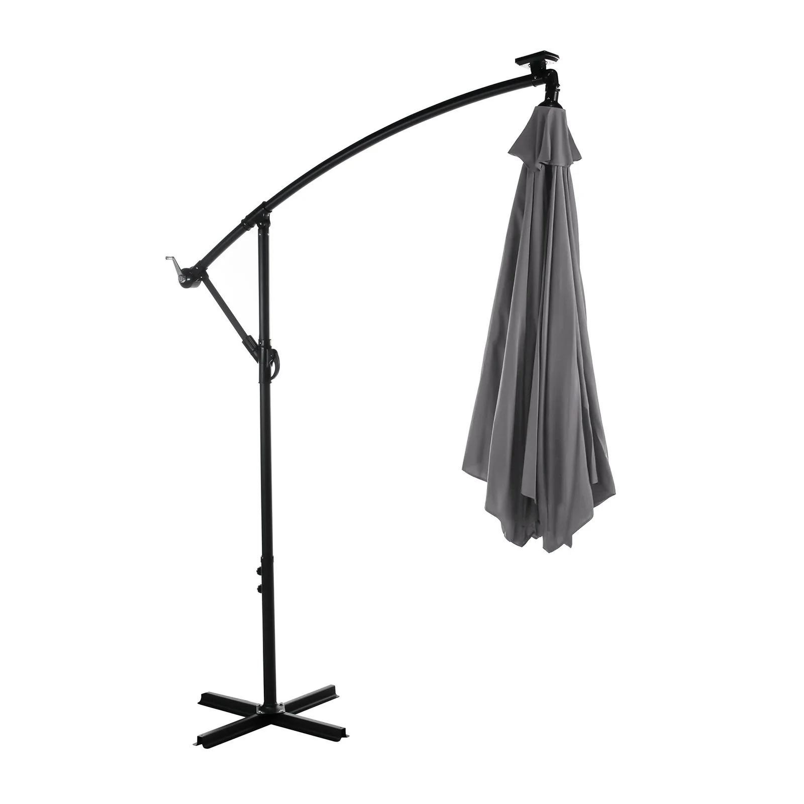 Glam Cantilever Umbrella W/Led+Base, Graphite - Image 3