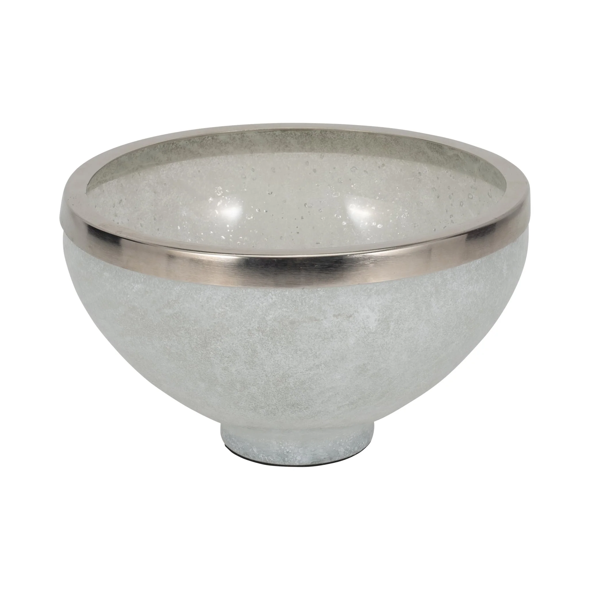 Glass,10",bowl W/ring Deco,white - Image 3