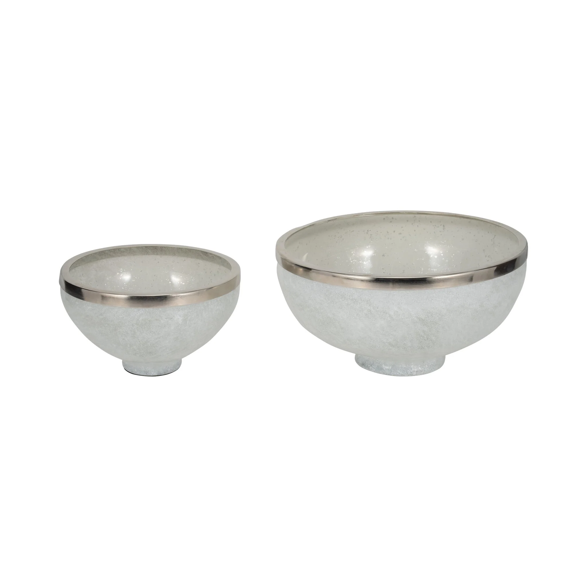 Glass,10",bowl W/ring Deco,white - Image 7