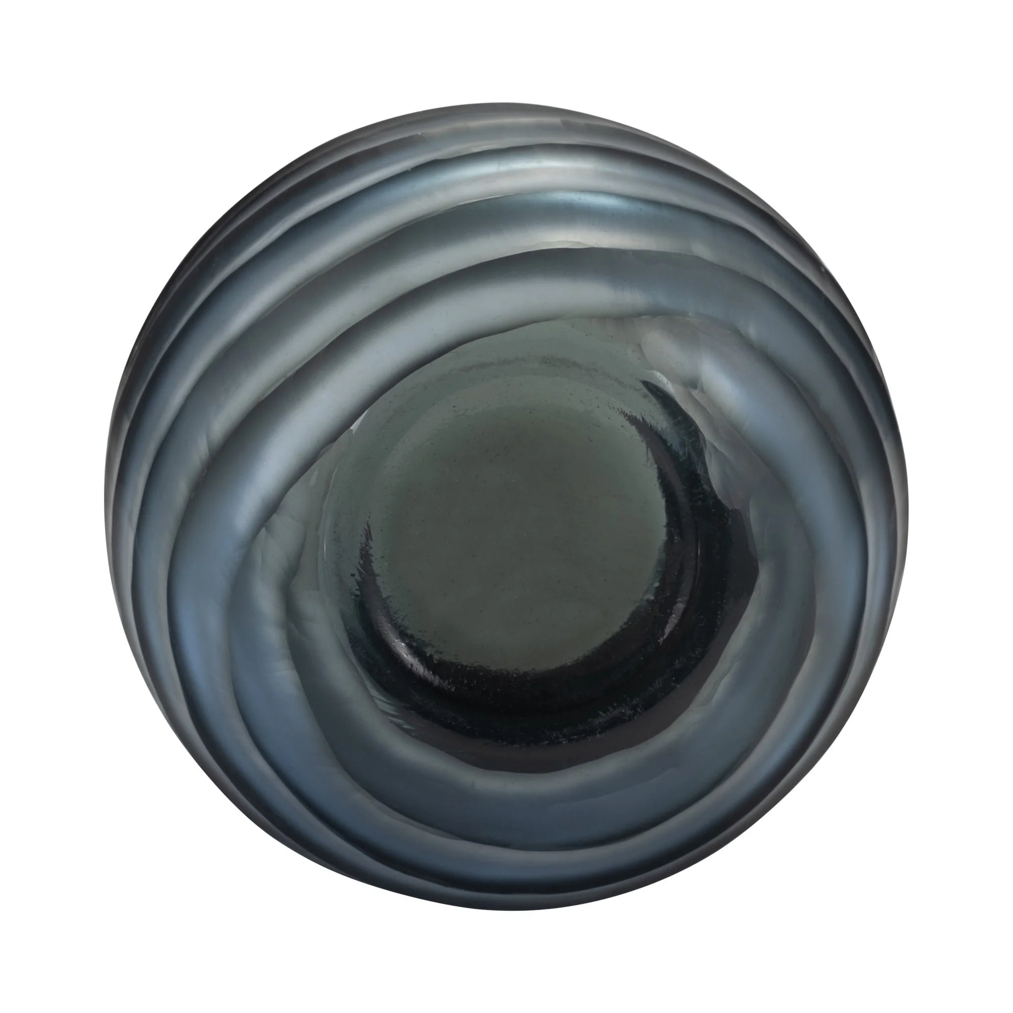 Glass, 10" Etched Vase, Blue - Image 7
