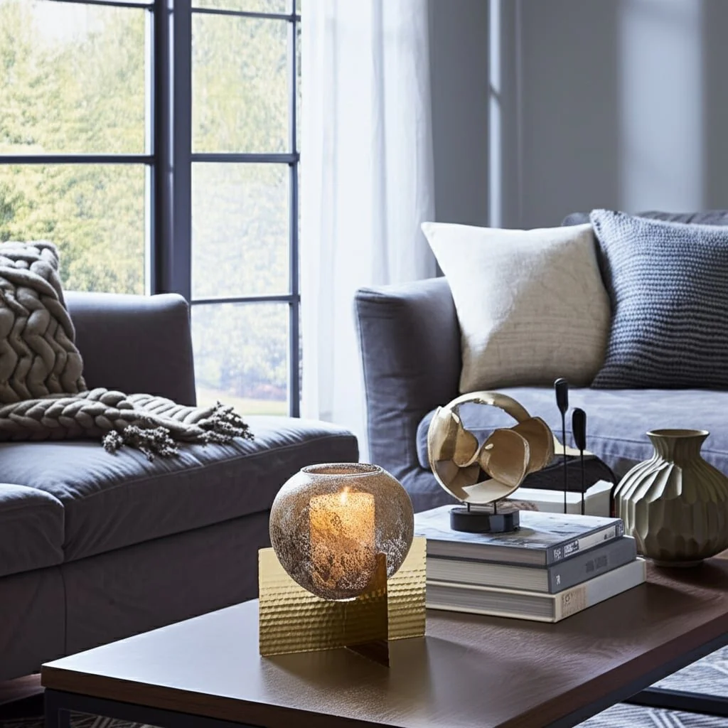 Glass, 10" Hurricane Orb, Clear/gold - Image 10
