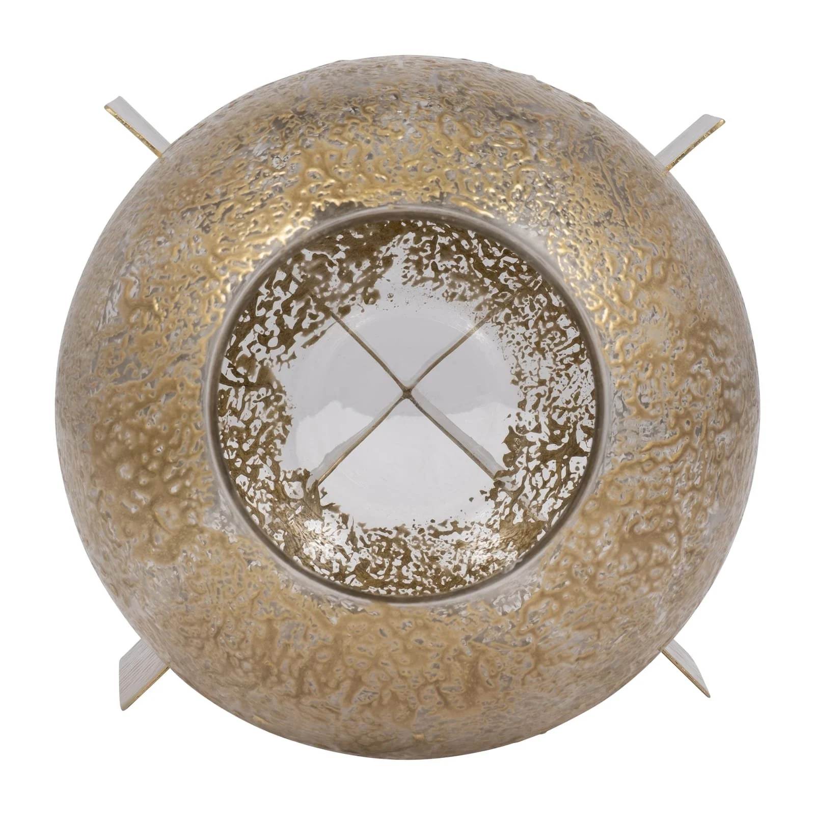 Glass, 10" Hurricane Orb, Clear/gold - Image 5